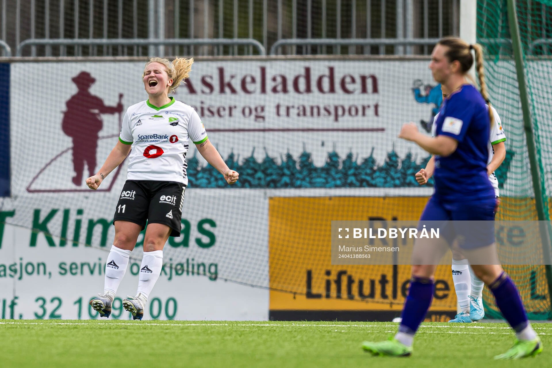 Synne Kristine Hamborg of Hønefoss celebrates