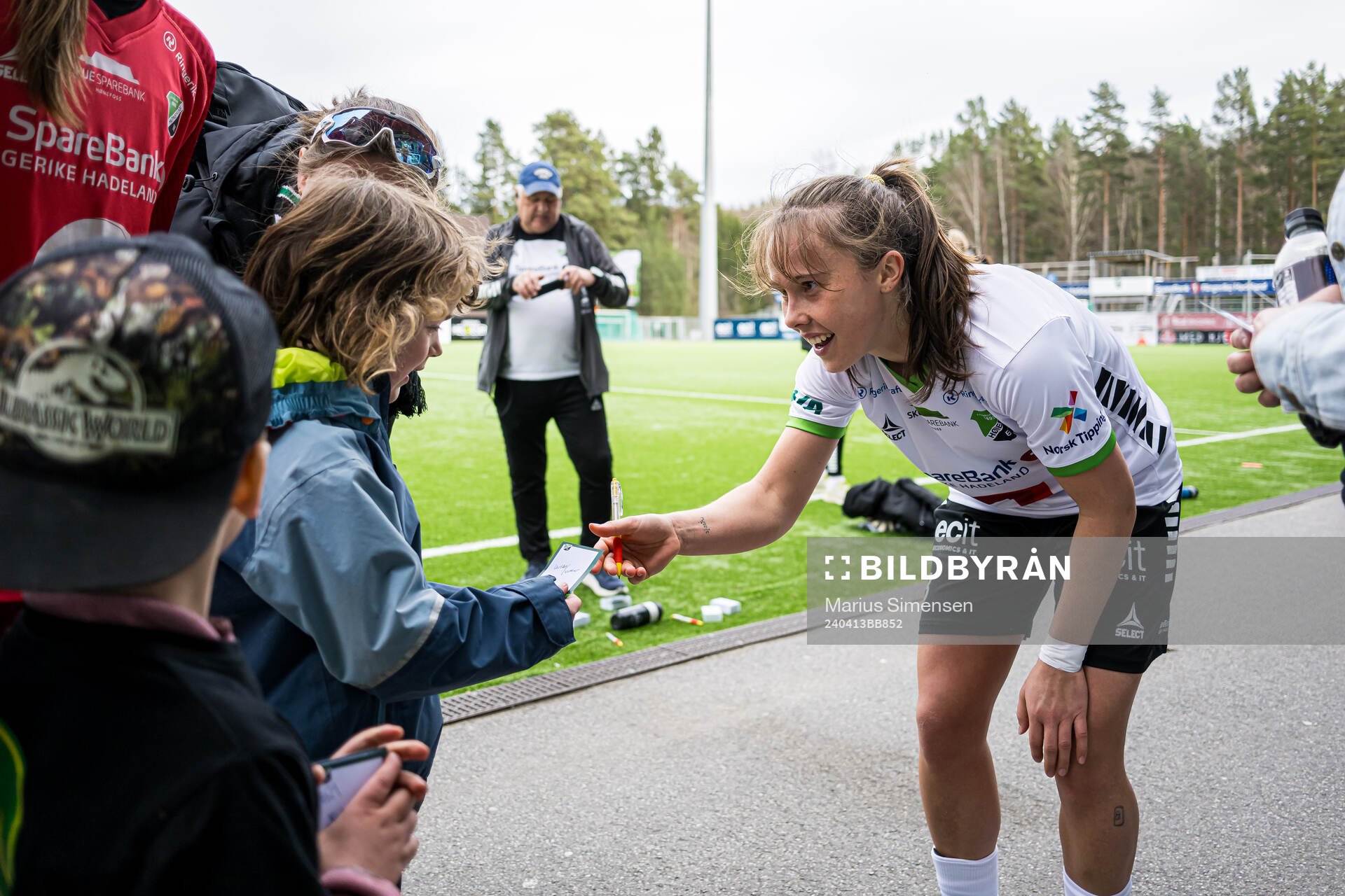 Kristin Sandstad Gumaer of Hønefoss after the 1. division football match between Hønefoss and Fyllingsdalen on April 13, 2024 in Hønefoss.