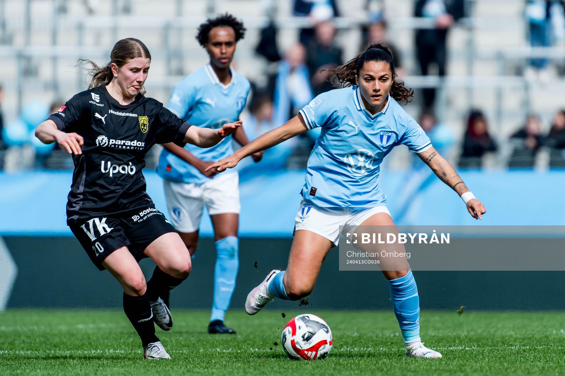 Umeås Stina Andersson och Malmö FFs Ana Mafalda Ferreira
