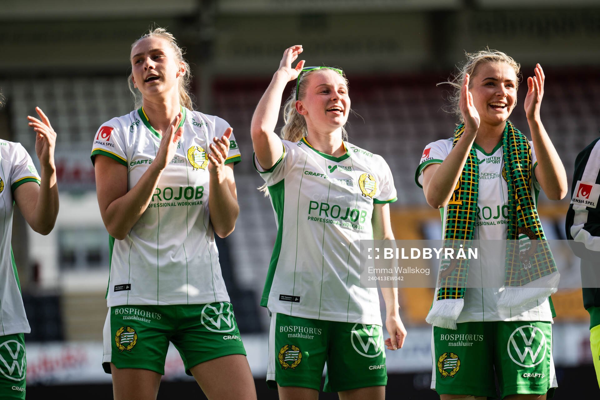 Hammarbys Ellen Wangerheim, Emilie Joramo och Thea Sørbo