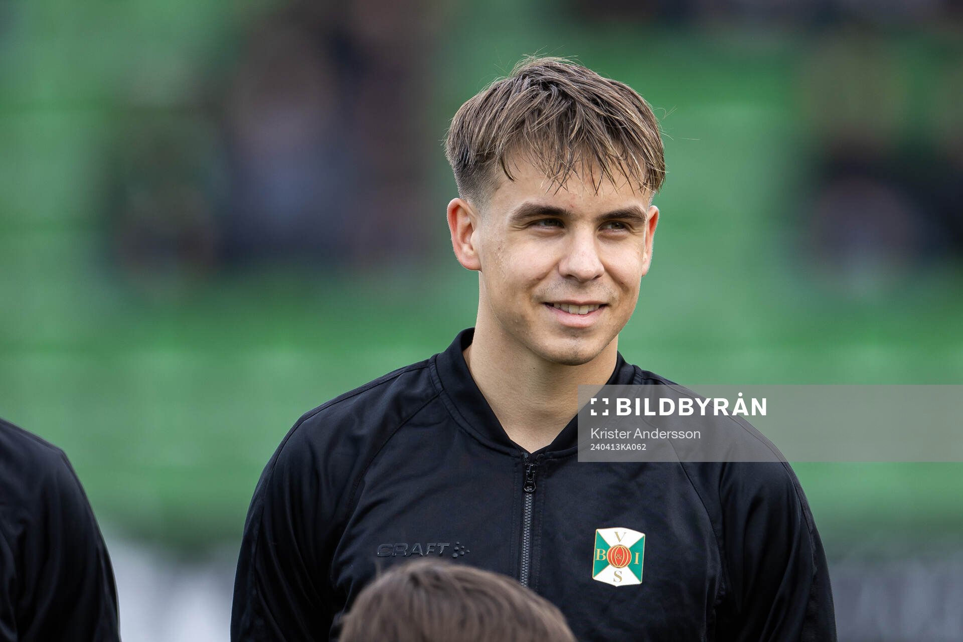 Varbergs Isak Valentin Vidjeskog  fotbollsmatchen i Superettan mellan Varberg och Östersund den 13 april 2024 i Varberg. 