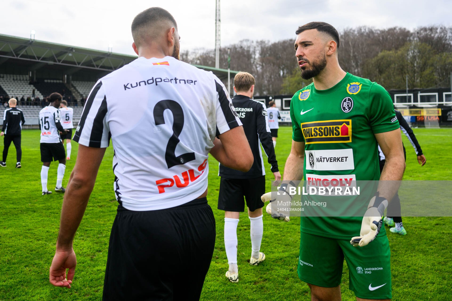 Landskronas Rassa Rahmani och målvakt Amr Kaddoura