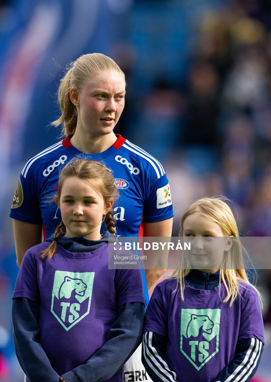 Tuva Lotte Leschbrandt Espås of Vålerenga ahead of the Toppserien football match between Vålerenga and Kolbotn on April 13, 2024 in Oslo. 