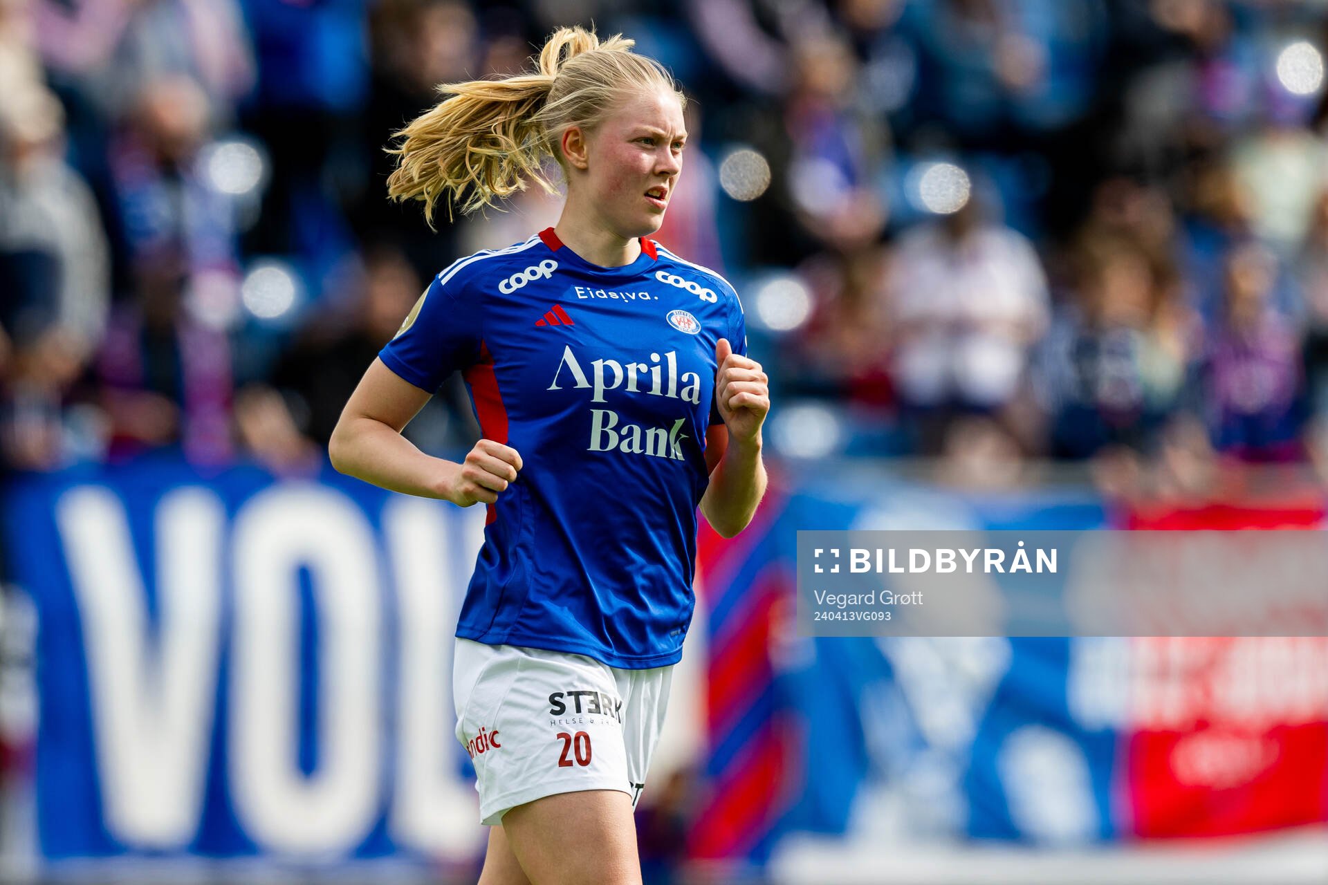 Tuva Lotte Leschbrandt Espås of Vålerenga during the Toppserien football match between Vålerenga and Kolbotn on April 13, 2024 in Oslo. 