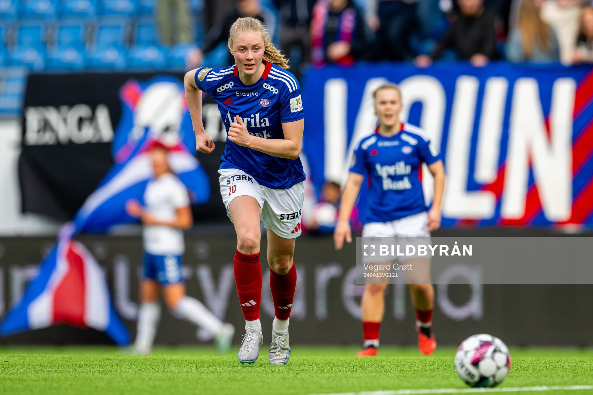 Tuva Lotte Leschbrandt Espås of Vålerenga during the Toppserien football match between Vålerenga and Kolbotn on April 13, 2024 in Oslo. 
