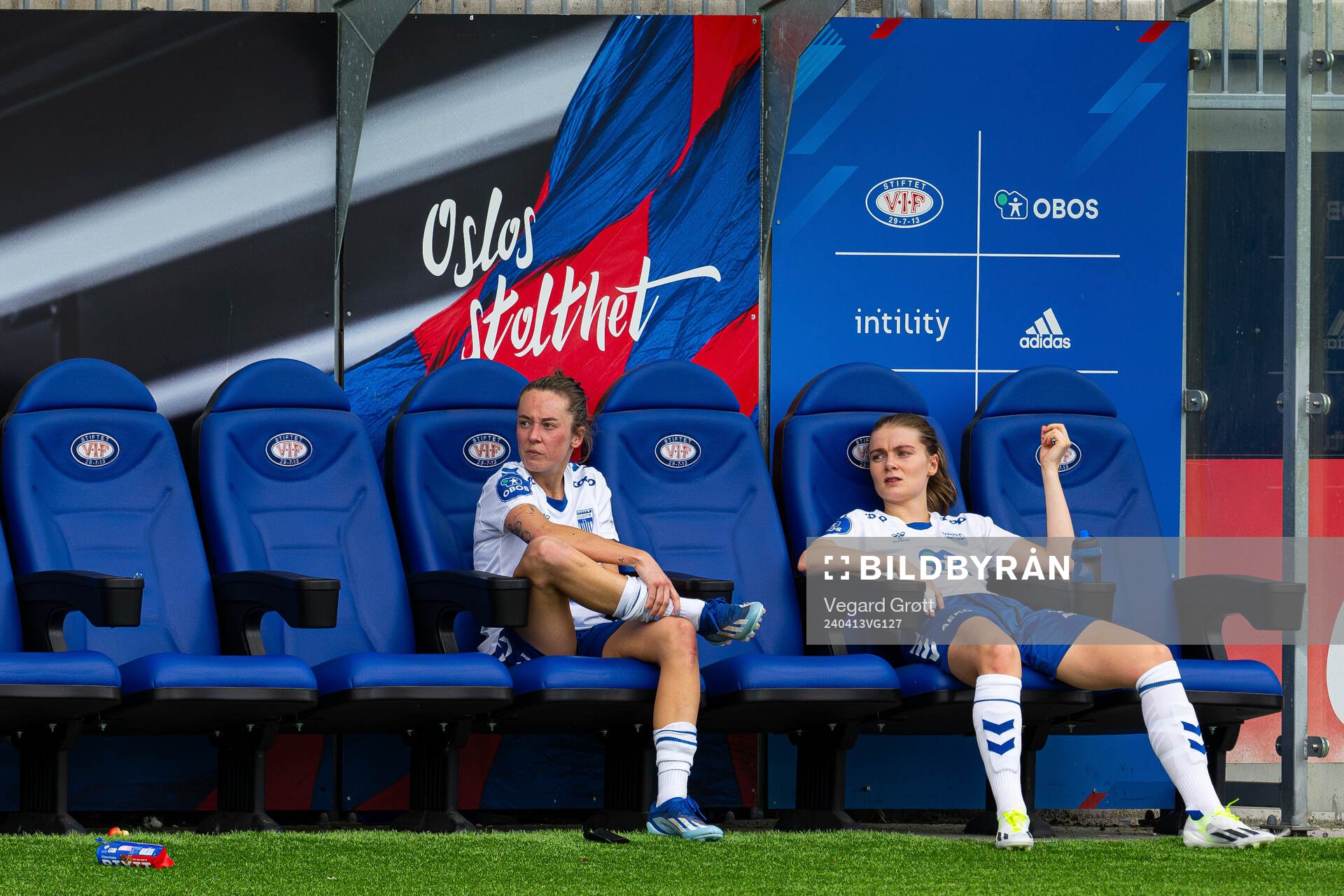 Johanne Fridlund and Eline Hegg of Kolbotn look dejected