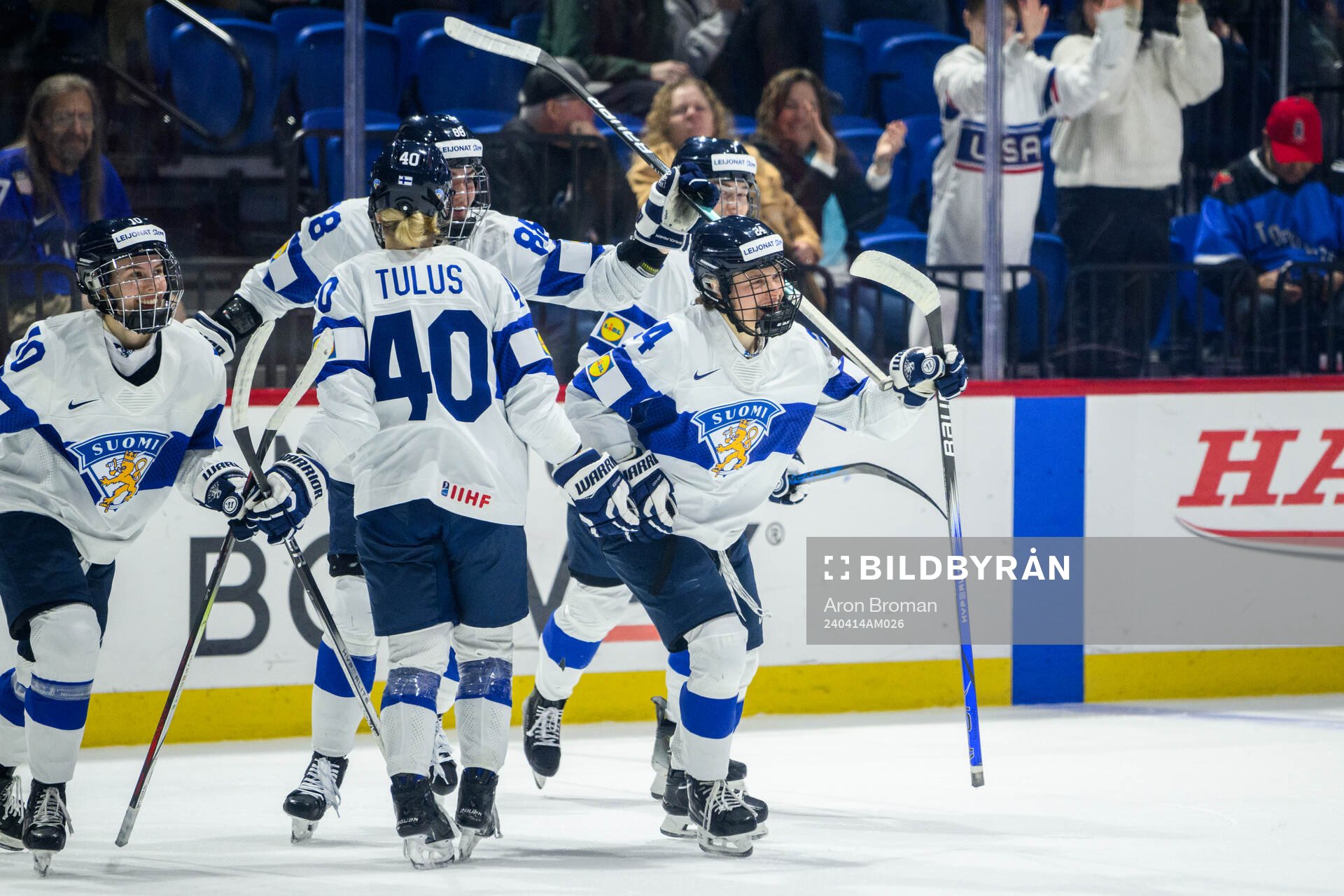 Viivi Vainikka of Finland celebrates scoring 1-2