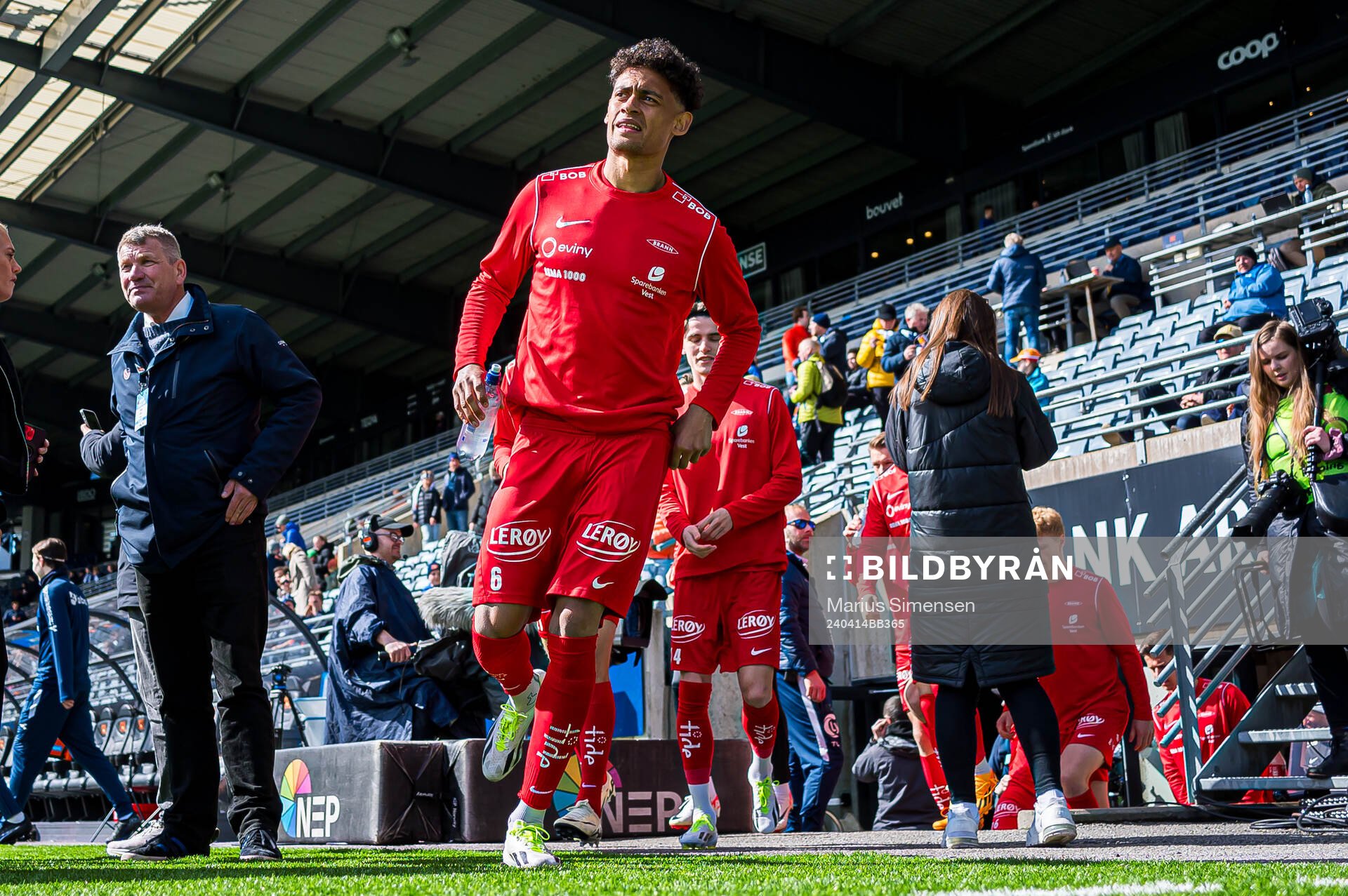 Japhet Sery Larsen of Brann ahead of the Eliteserien match between Viking and Brann on April 14, 2024 in Stavanger. 