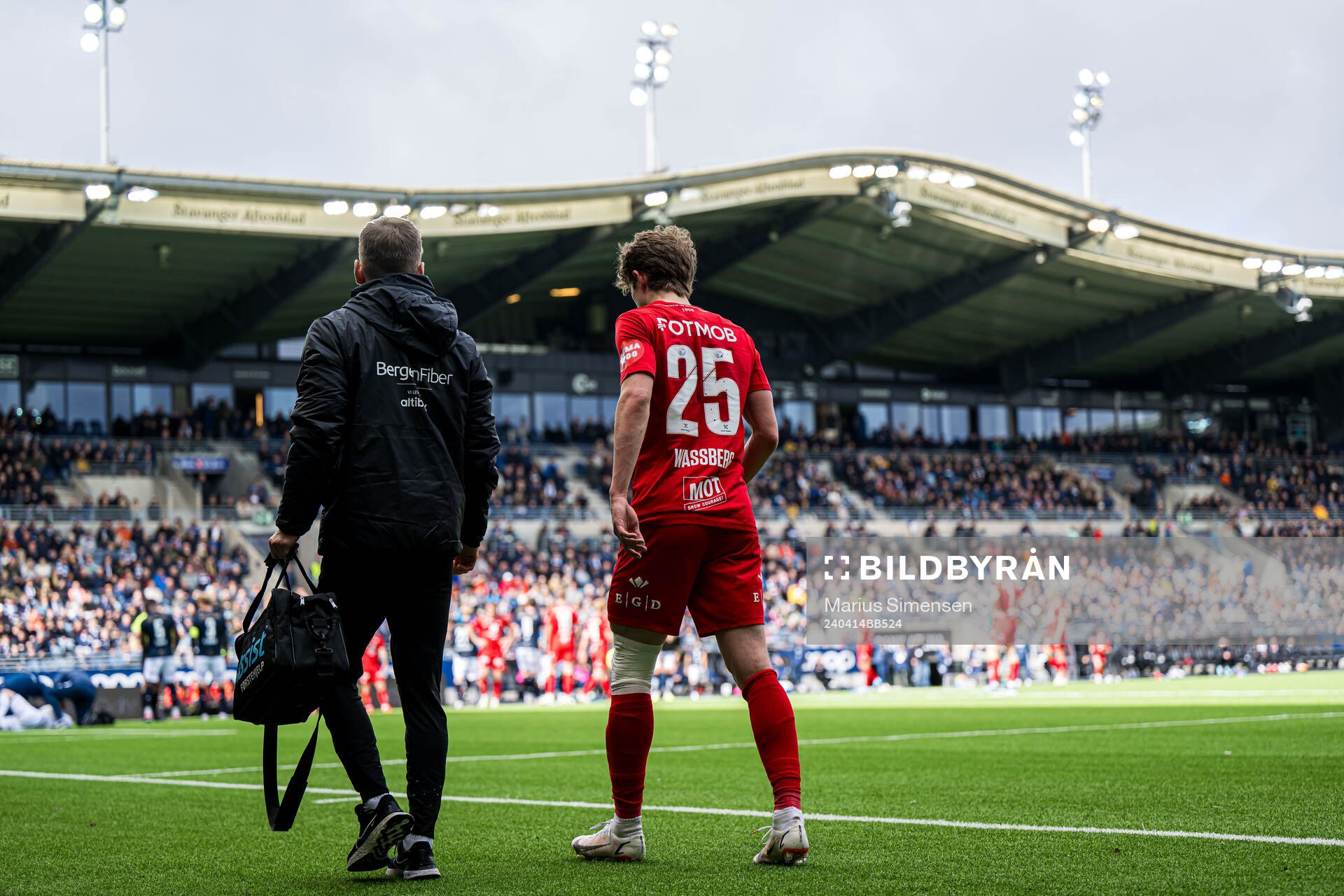 Niklas Jensen Wassberg of Brann in pain