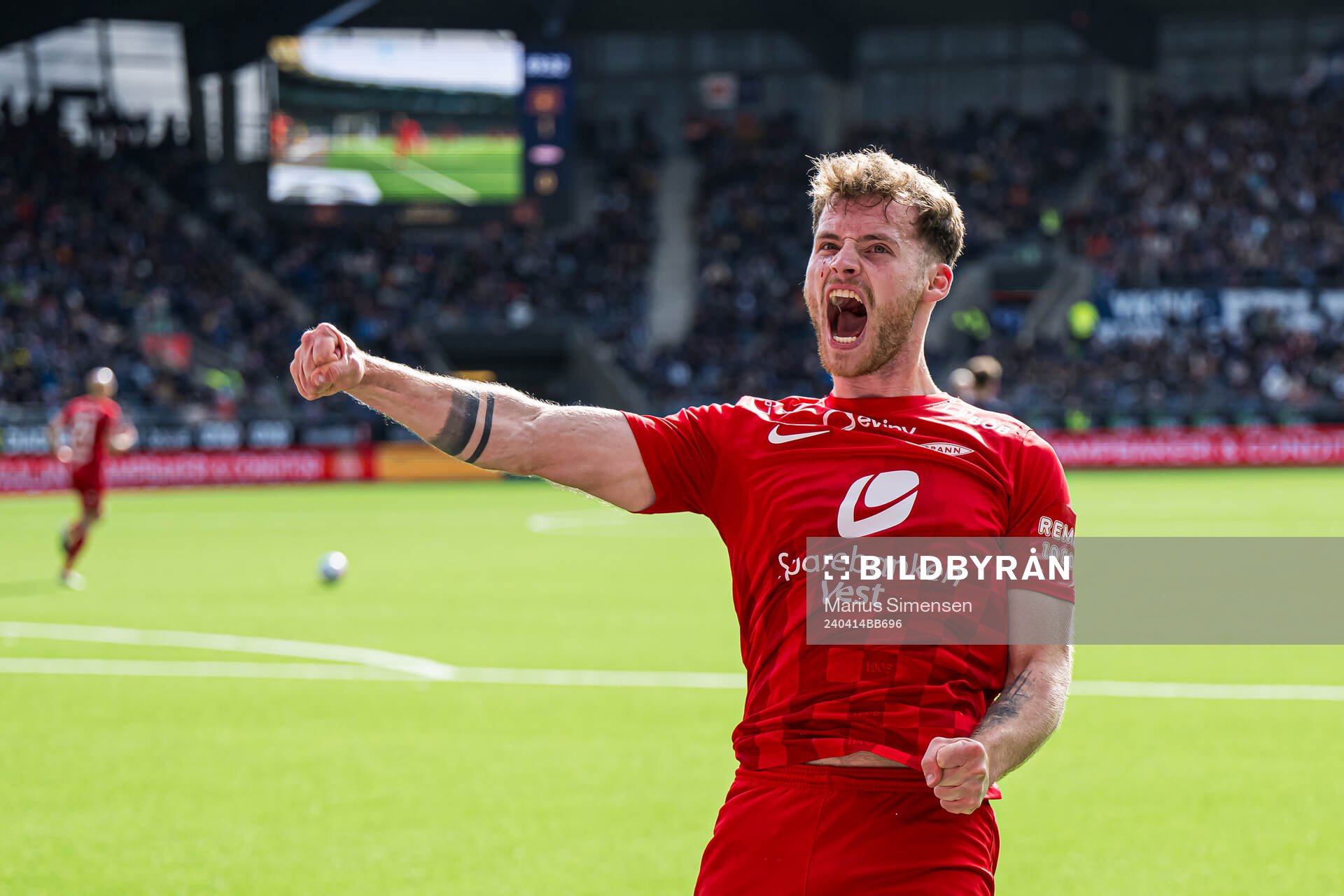 Ole Didrik Blomberg of Brann celebrates