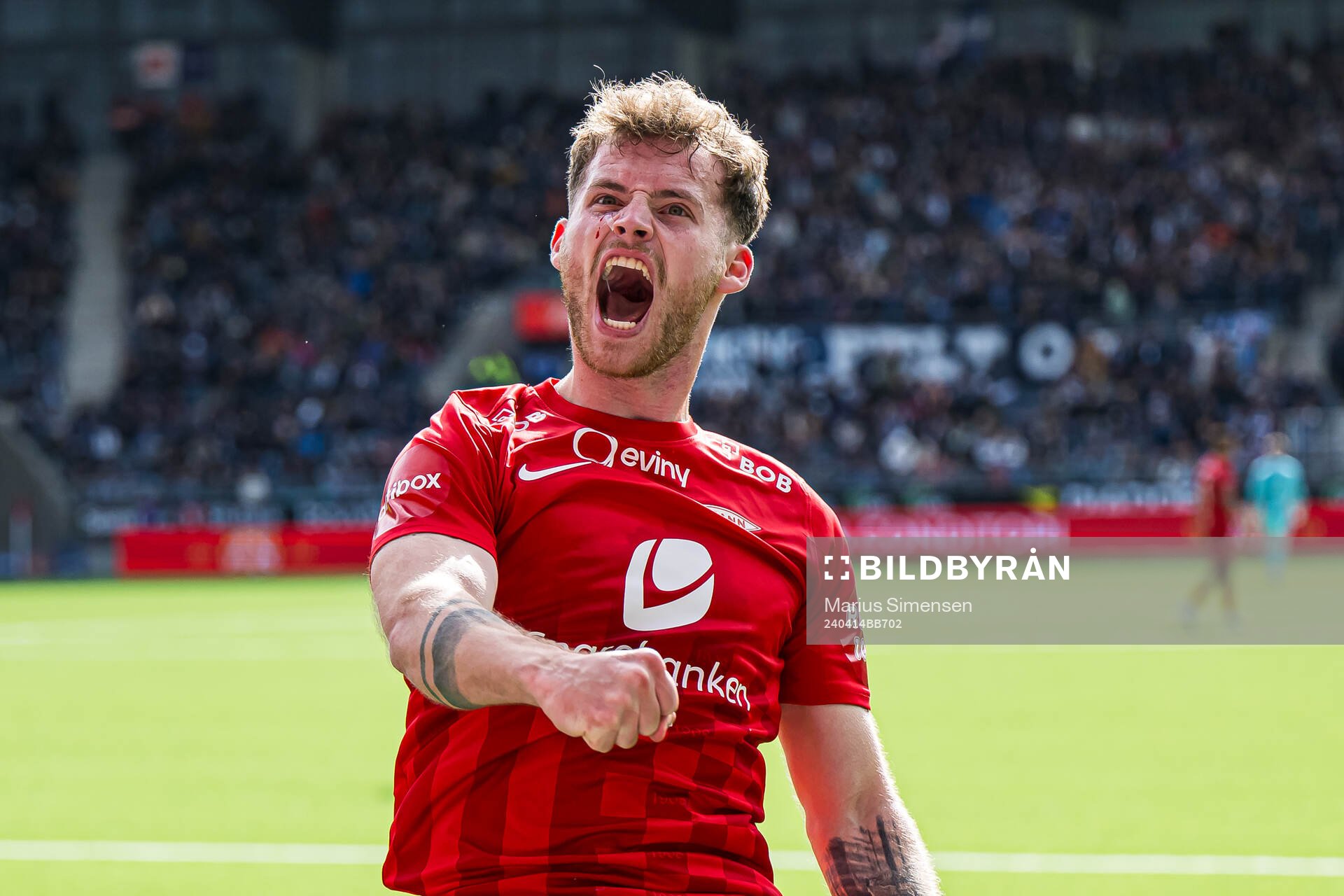 Ole Didrik Blomberg of Brann celebrates