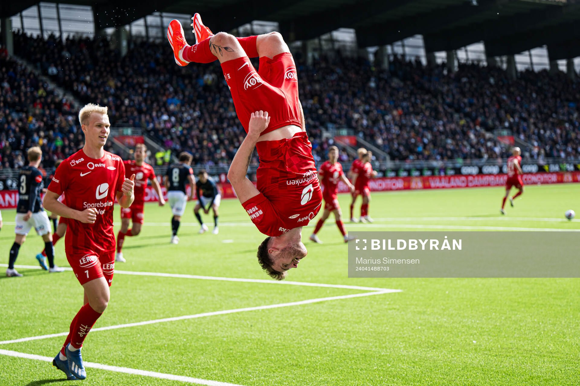 Ole Didrik Blomberg of Brann celebrates