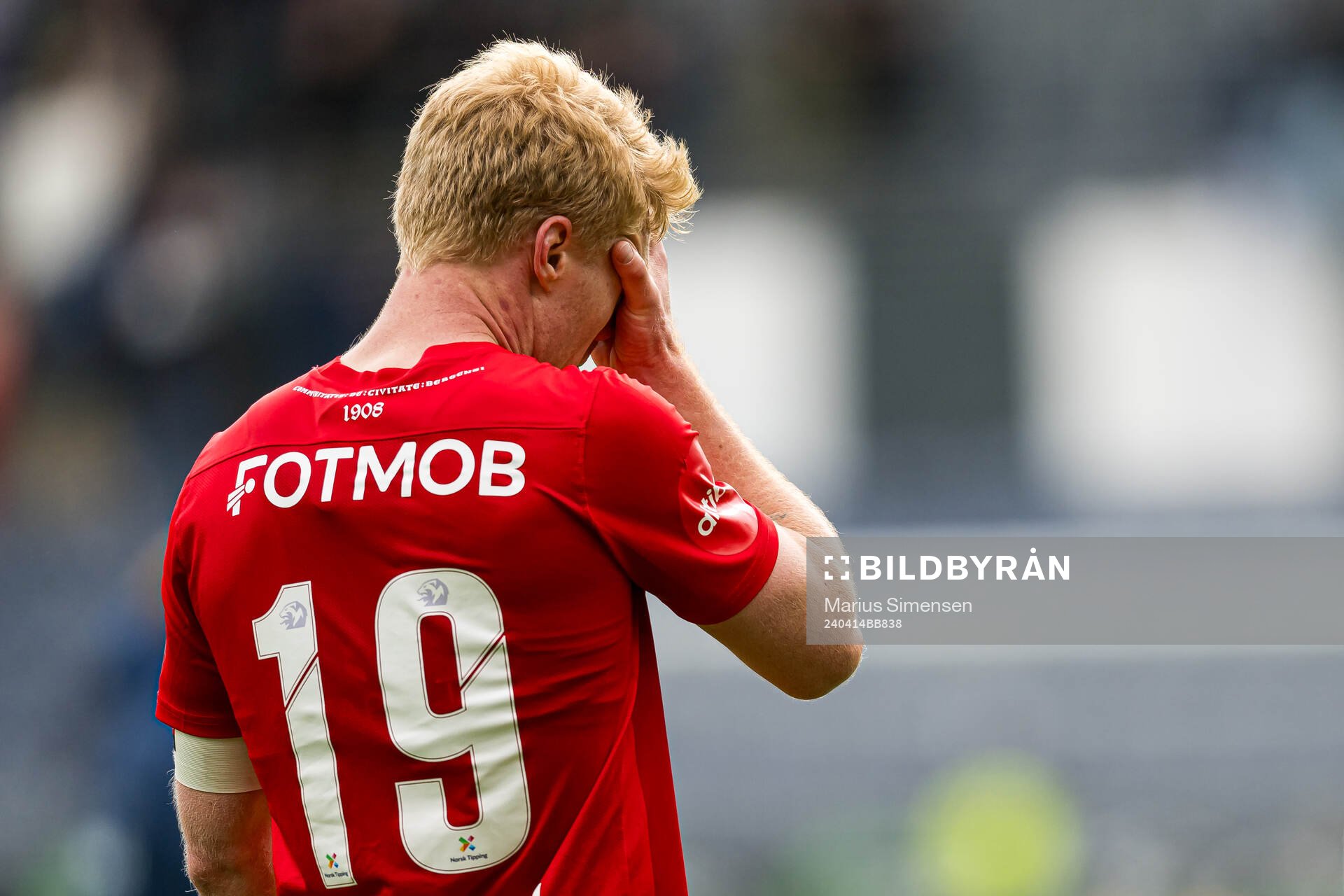 Sivert Heltne Nilsen of Brann looks dejected