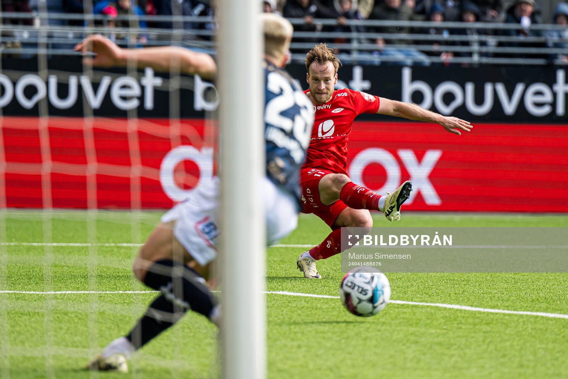 Bård Finne of Brann scores a disallowed goal