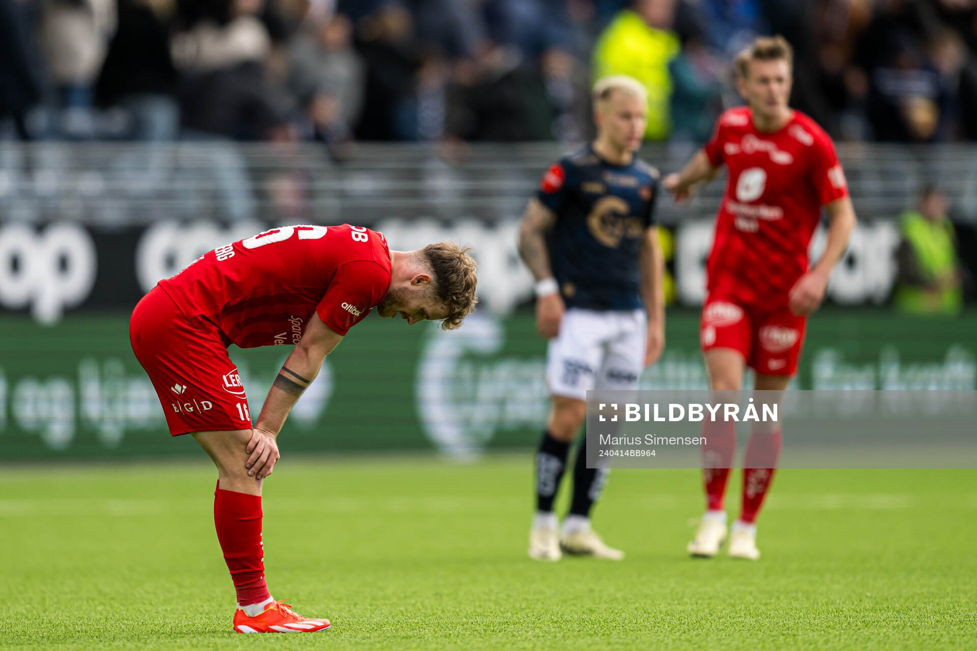 Ole Didrik Blomberg of Brann looks dejected