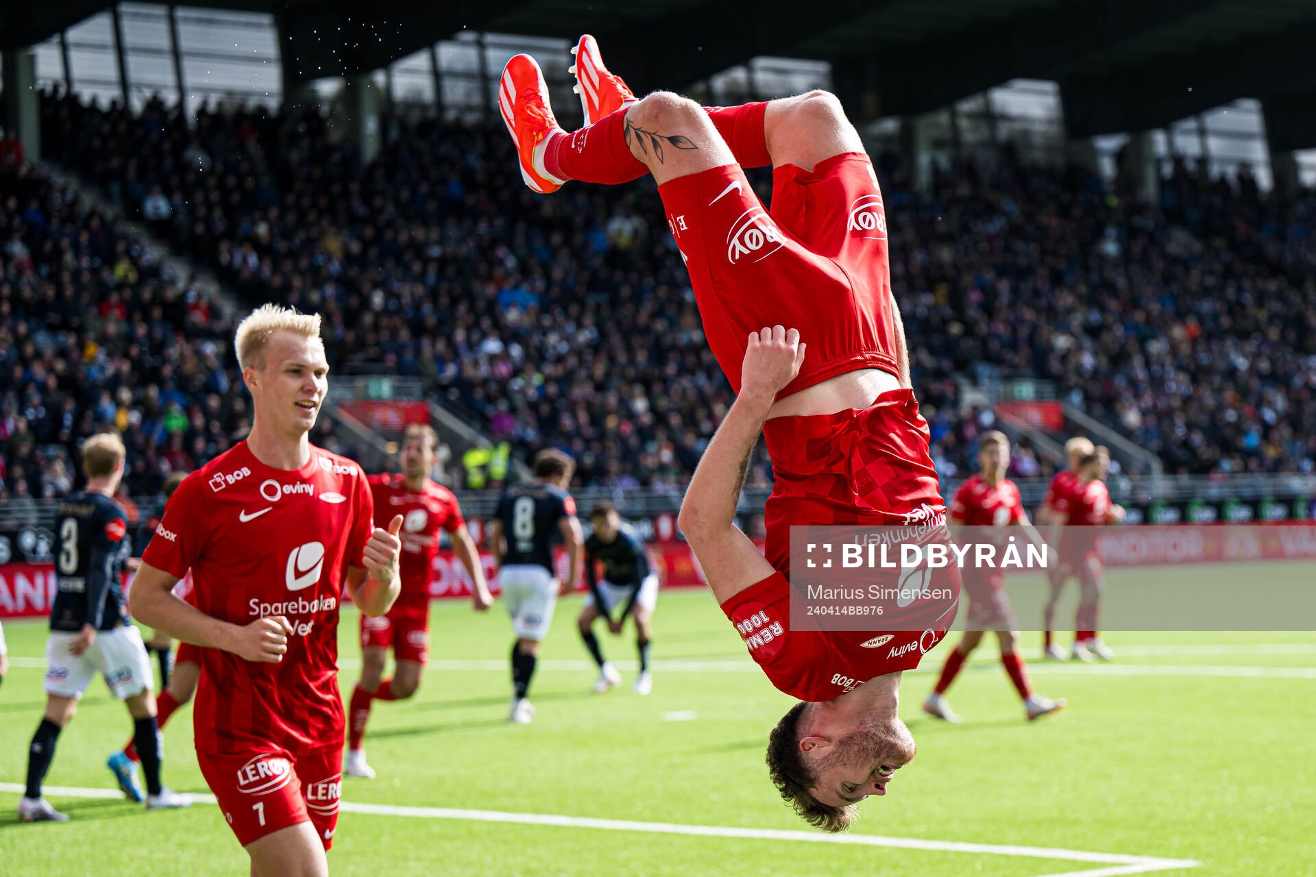 Ole Didrik Blomberg of Brann celebrates