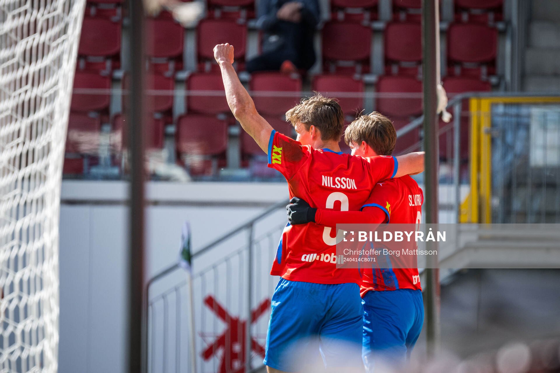 Helsingborgs Wilhelm Nilsson och Taylor Silverholt jublar