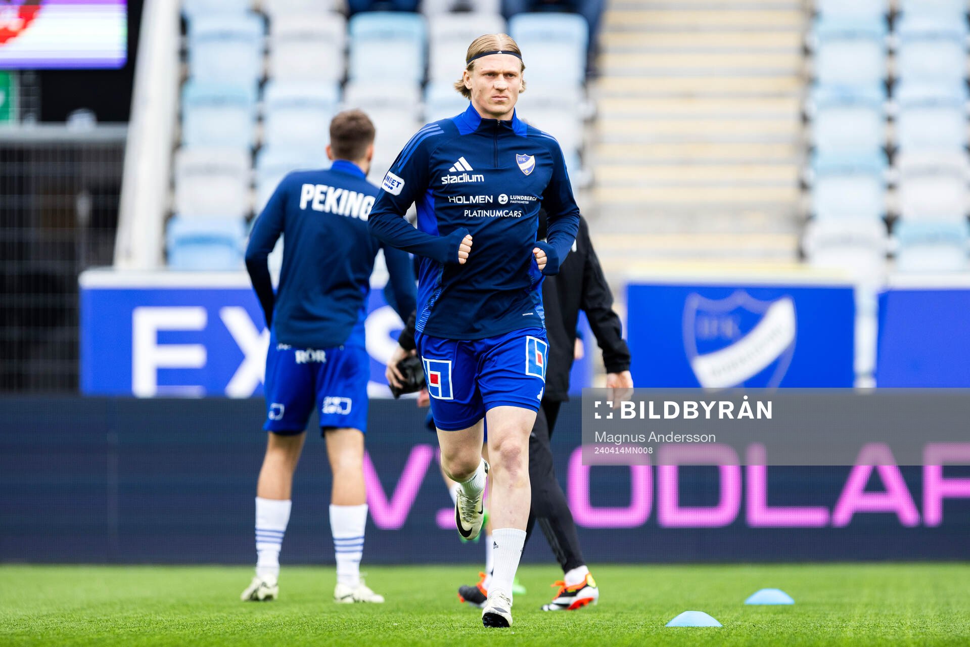 IFK Norrköpings Daniel Fritz Eid på uppvärmningen