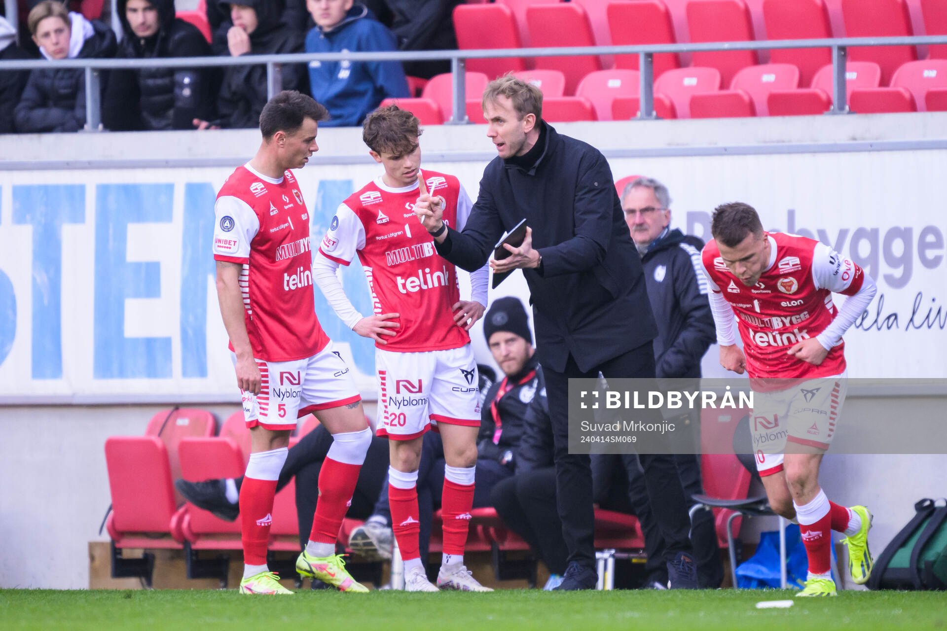 Kalmars Melker Hallberg, Jacob Trenskow, tränare Henrik
