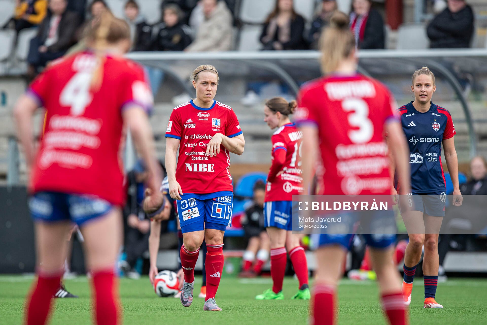 Vittsjös Nellie Persson under fotbollsmatchen i Damallsvenskan mellan FC Rosengård och Vittsjö den 14 april 2024 i Malmö. 