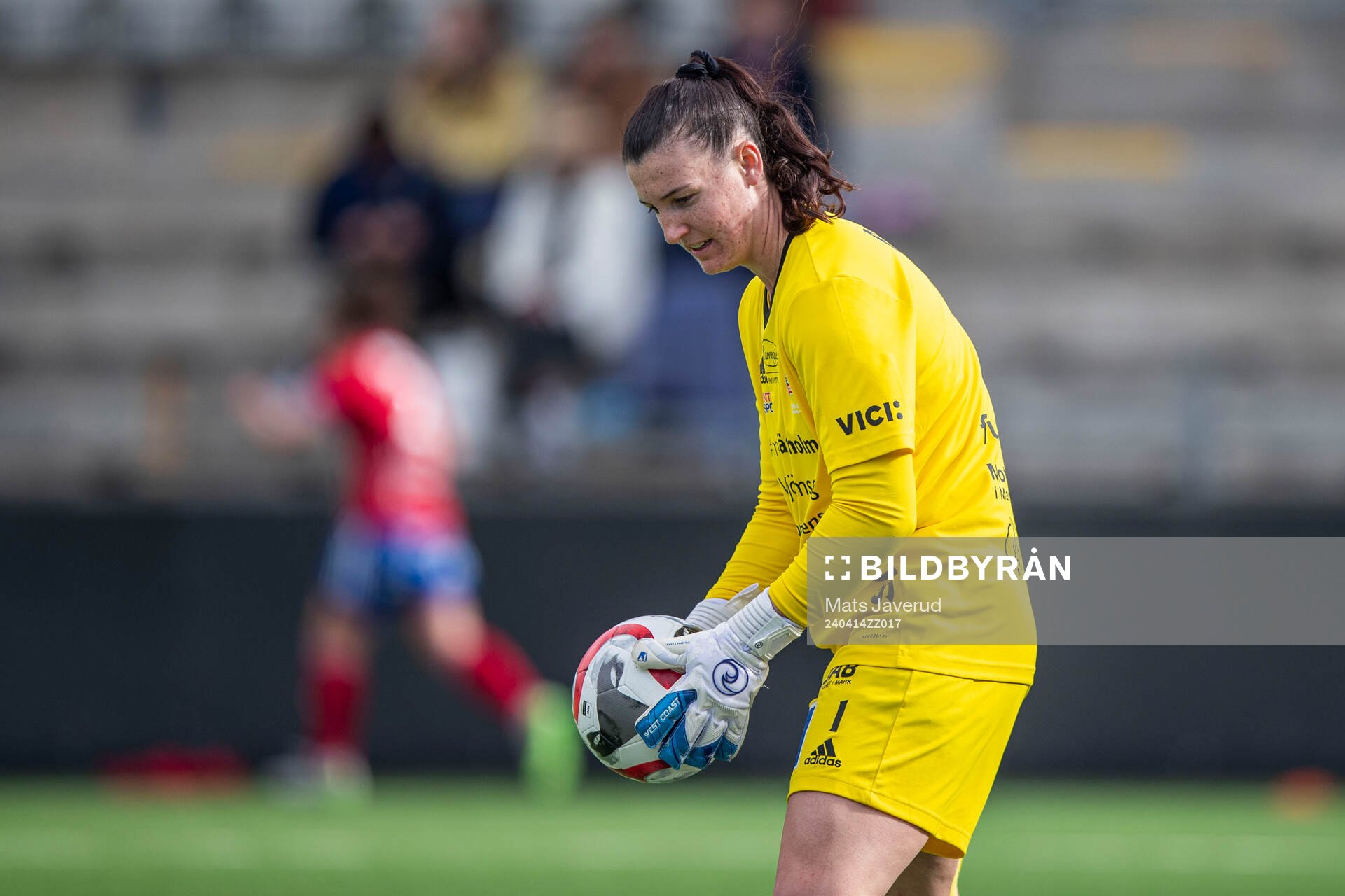 Vittsjös målvakt Lauren Brzykcy under fotbollsmatchen i Damallsvenskan mellan FC Rosengård och Vittsjö den 14 april 2024 i Malmö. 