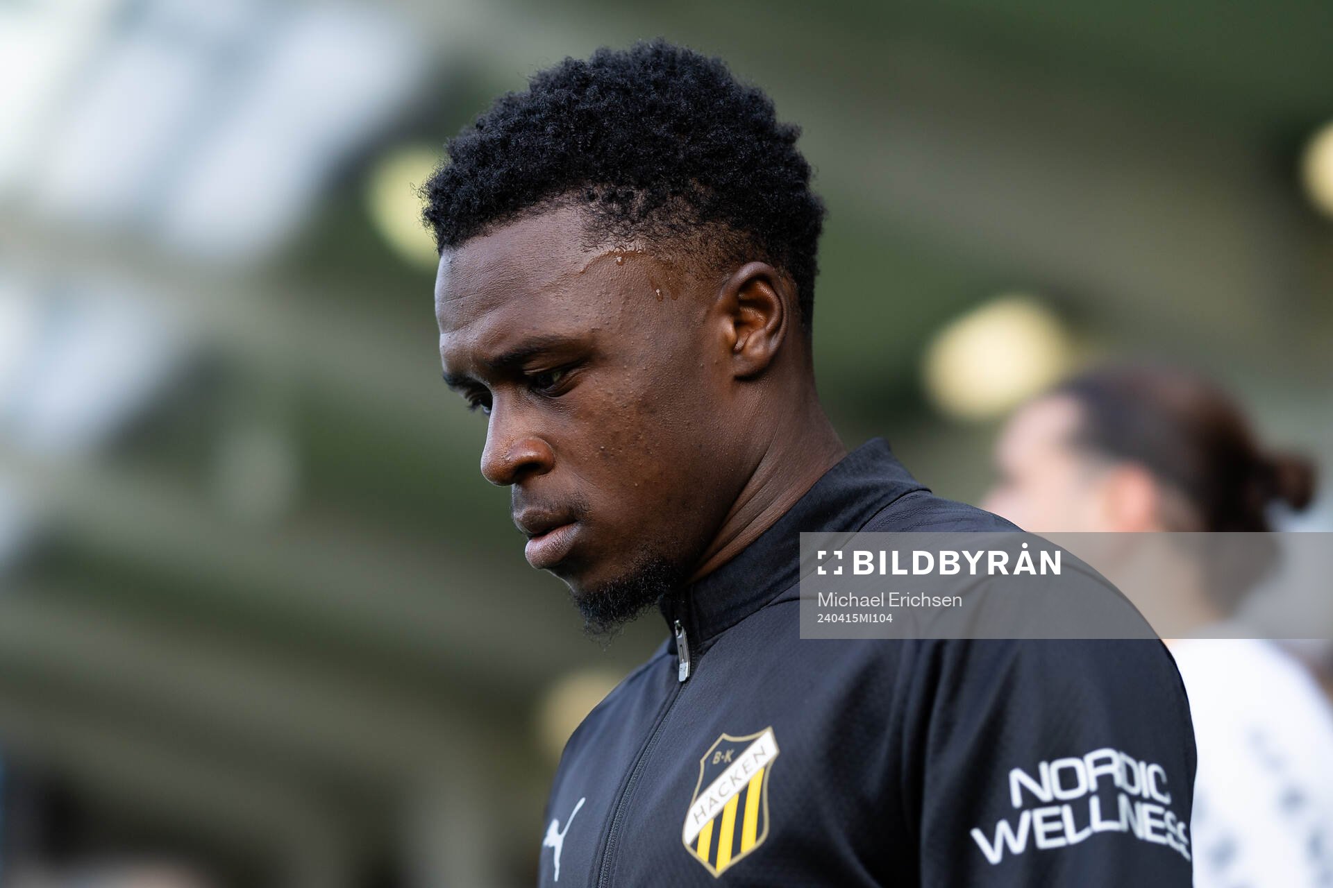 Häckens Zeidane Inoussa innan fotbollsmatchen i