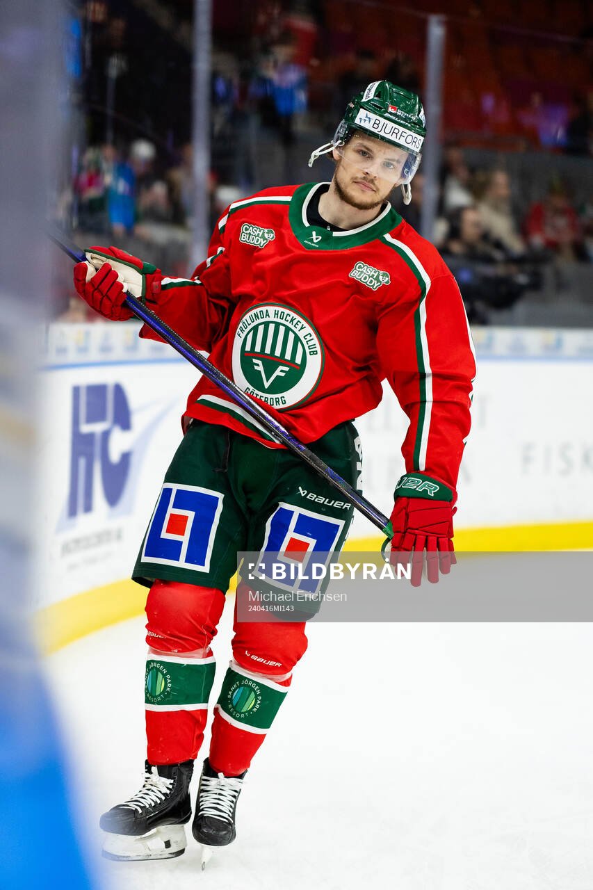 Frölundas Malte Strömwall innan semifinal sex i SHL