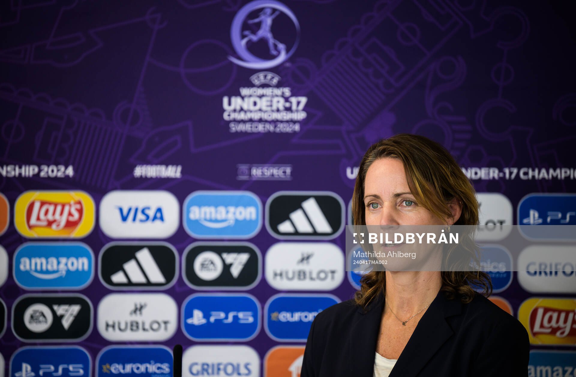 Lovisa Delby, head coach of Sweden, of Sweden at a press
