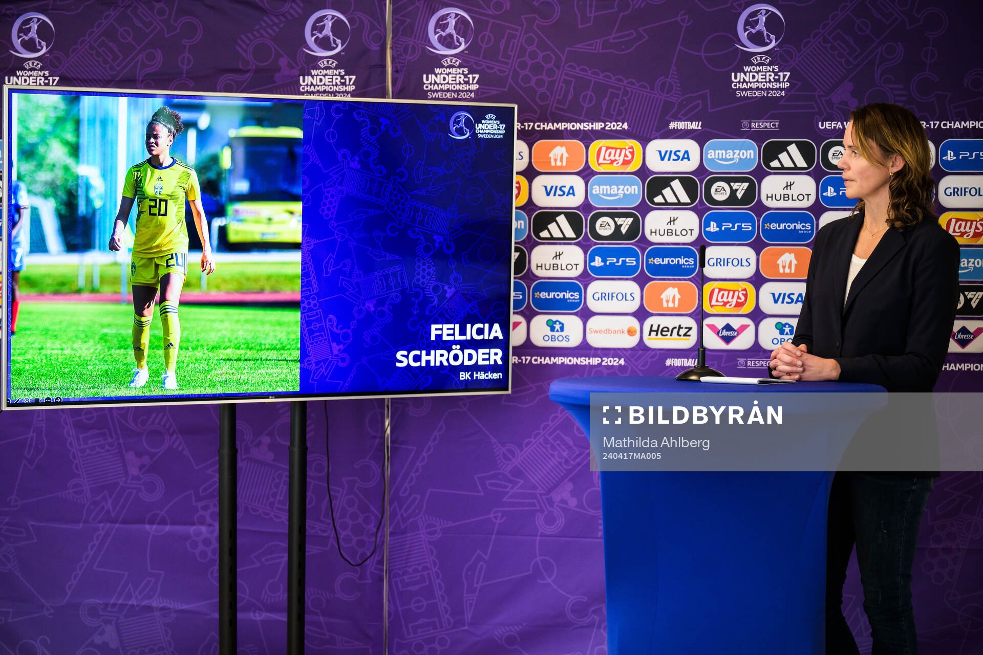 Lovisa Delby, head coach of Sweden, of Sweden at a press