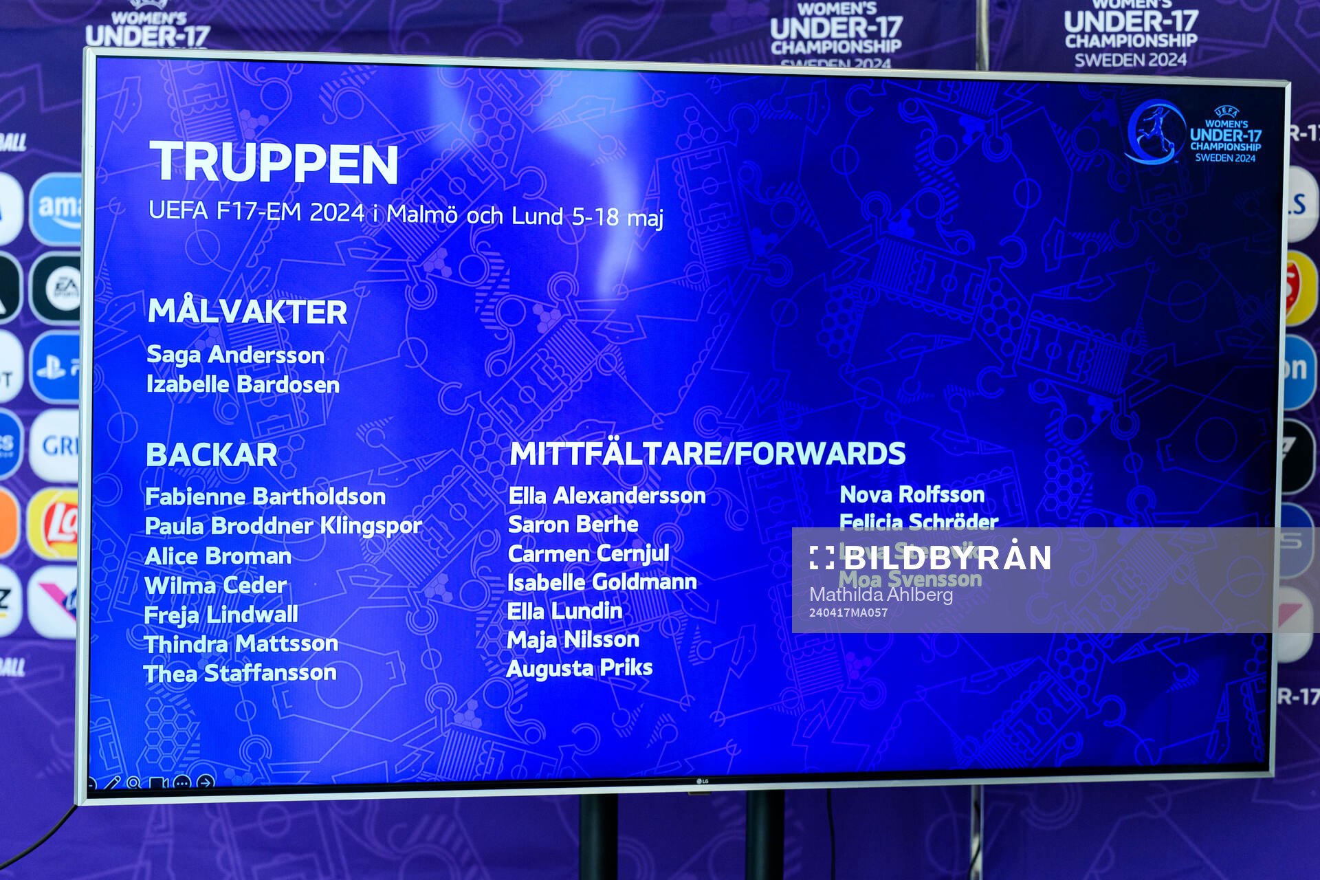 The squad of Sweden