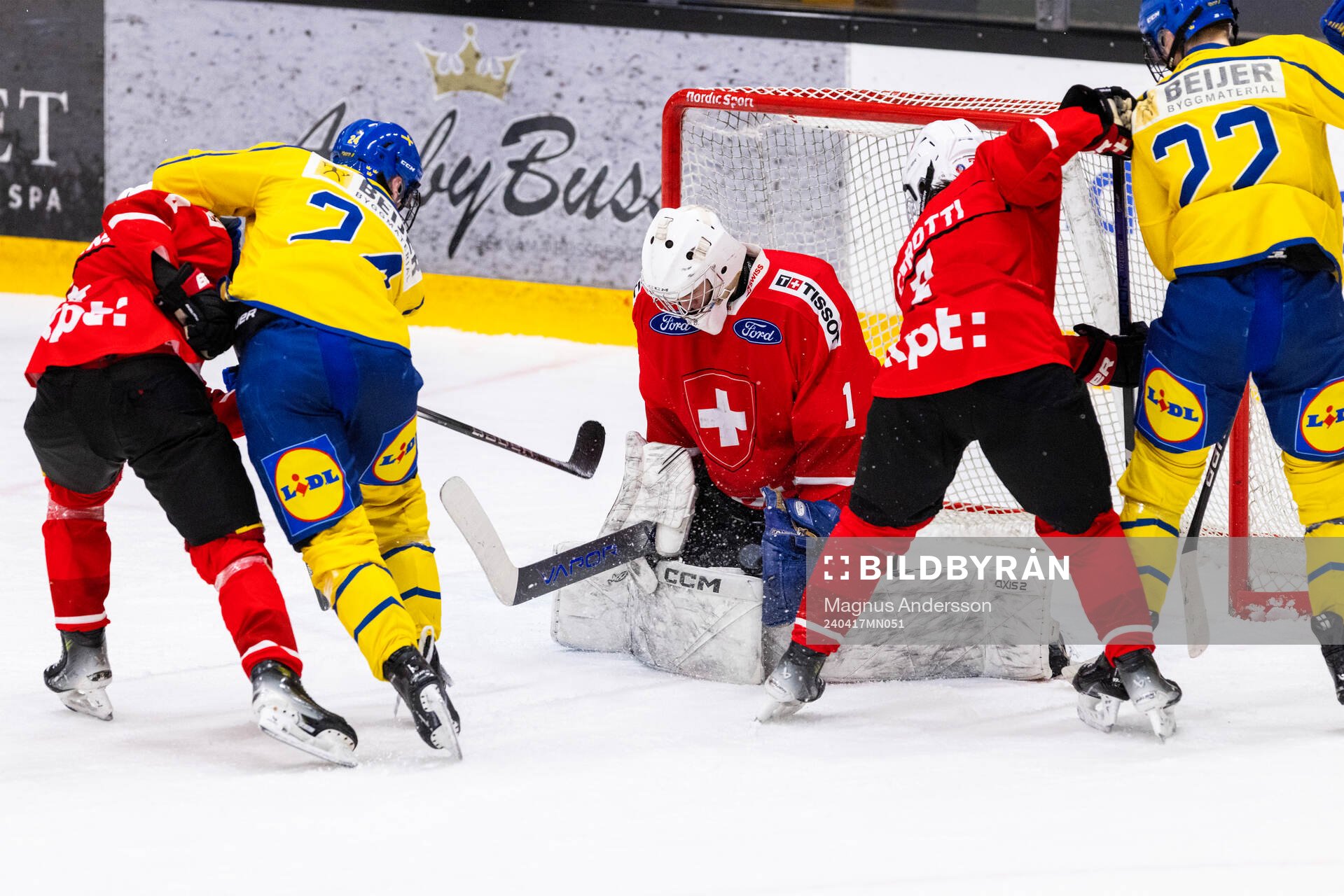 Goaltender Matia Birchler of Switzerland
