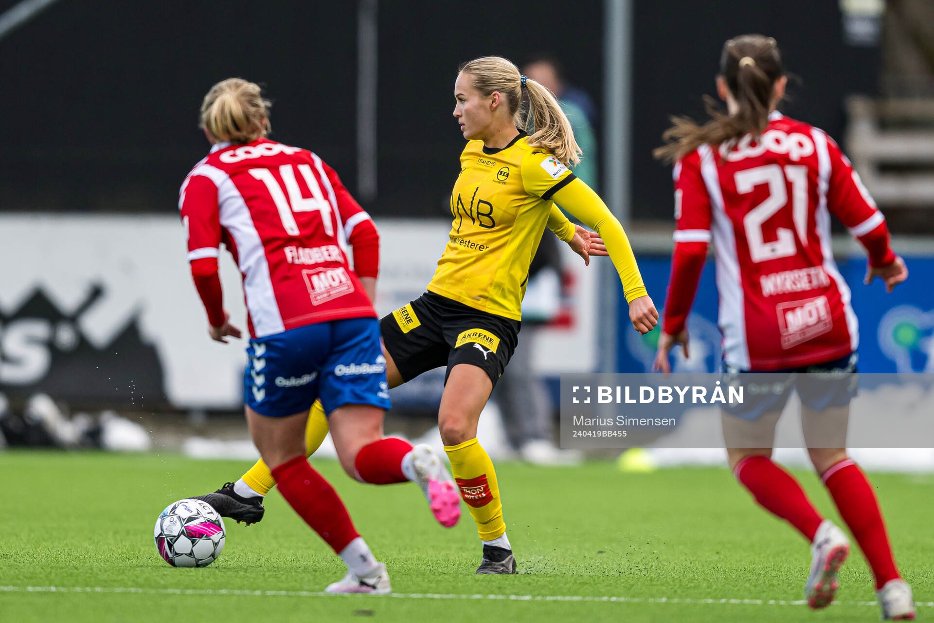 Oda Mathilde Johansen LSK Kvinner during the Toppserien football match between Lyn and LSK Kvinner on April 19, 2024 in Oslo.