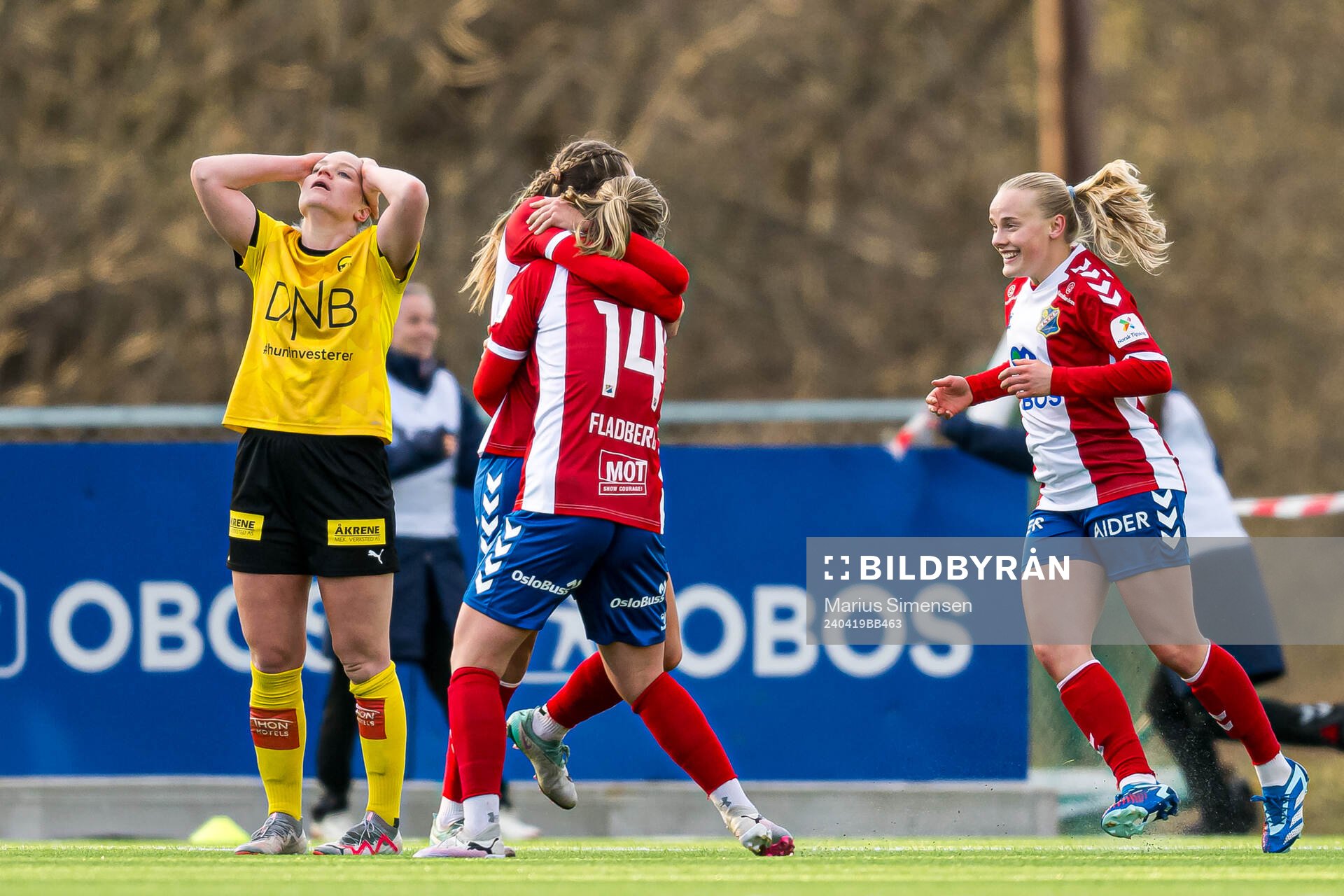 Jenny Kristine Røsholm Olsen of Lyn celebrates