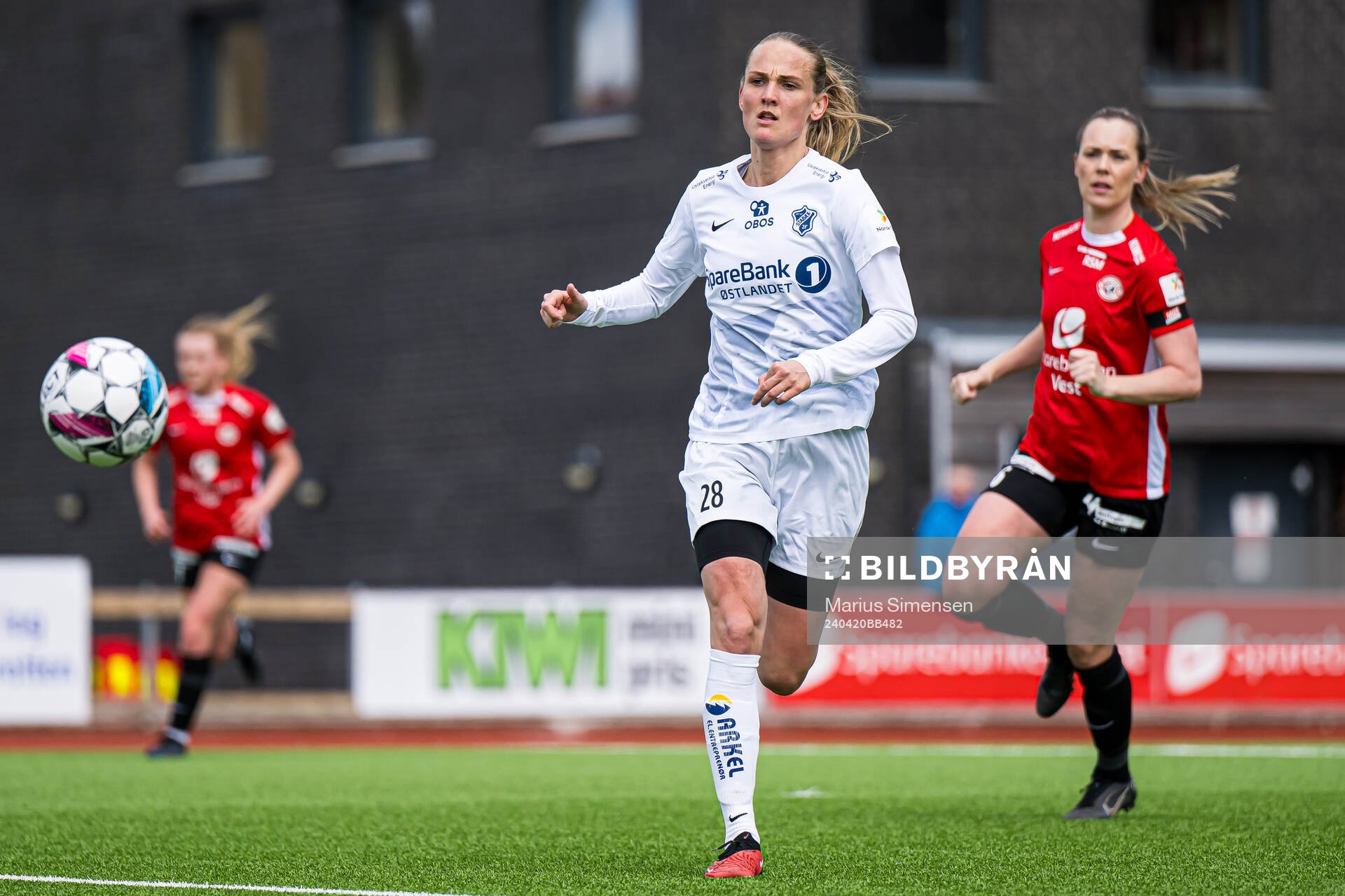 Mathilde Kruse Madsen of Stabæk during the Toppserien football match between Arna-Bjørnar and Stabæk on April 20, 2024 in Bergen.