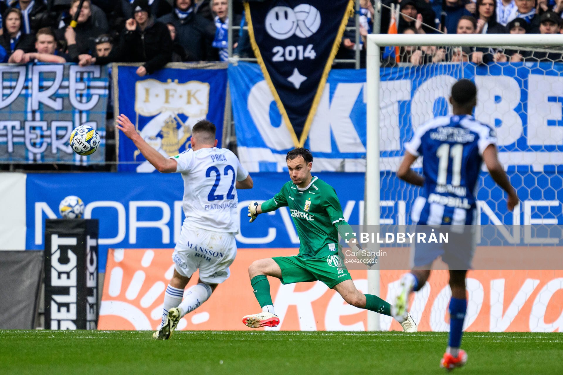 IFK Norrköpings Tim Prica och IFK Göteborgs målvakt Elis