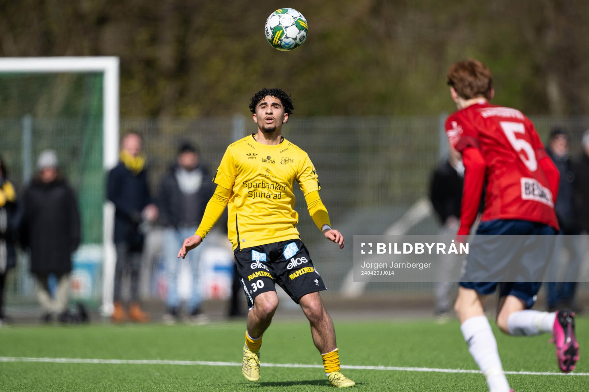 Elfsborgs Aryan Vaghti Chaluosi under fotbollsmatchen i P16 Allsvenskan Mellersta mellan Elfsborg och Örgryte den 20 april 2024 i Borås.