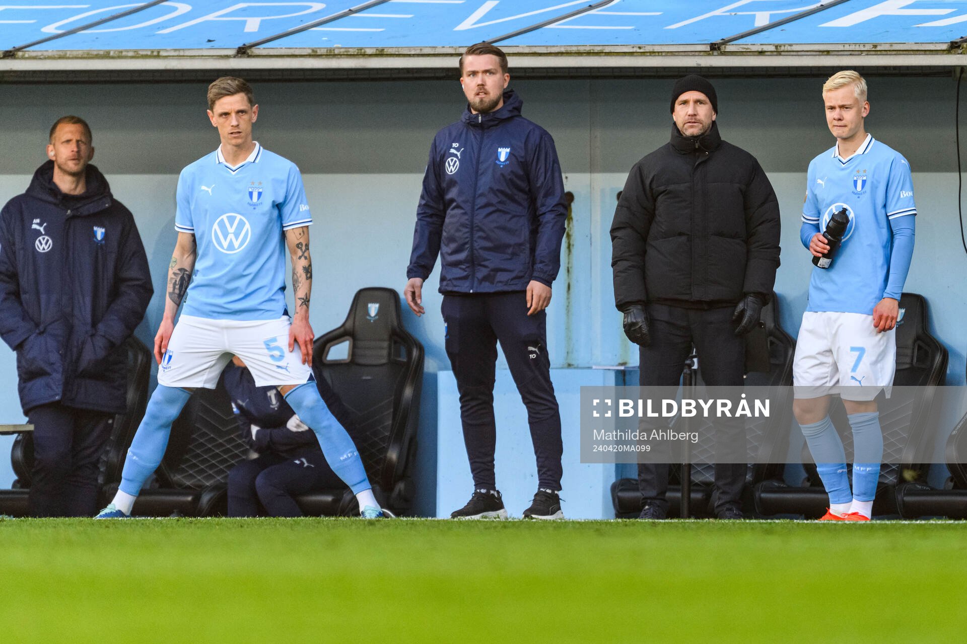 Malmö FFs Søren Rieks, tränare Henrik Rydström och Otto