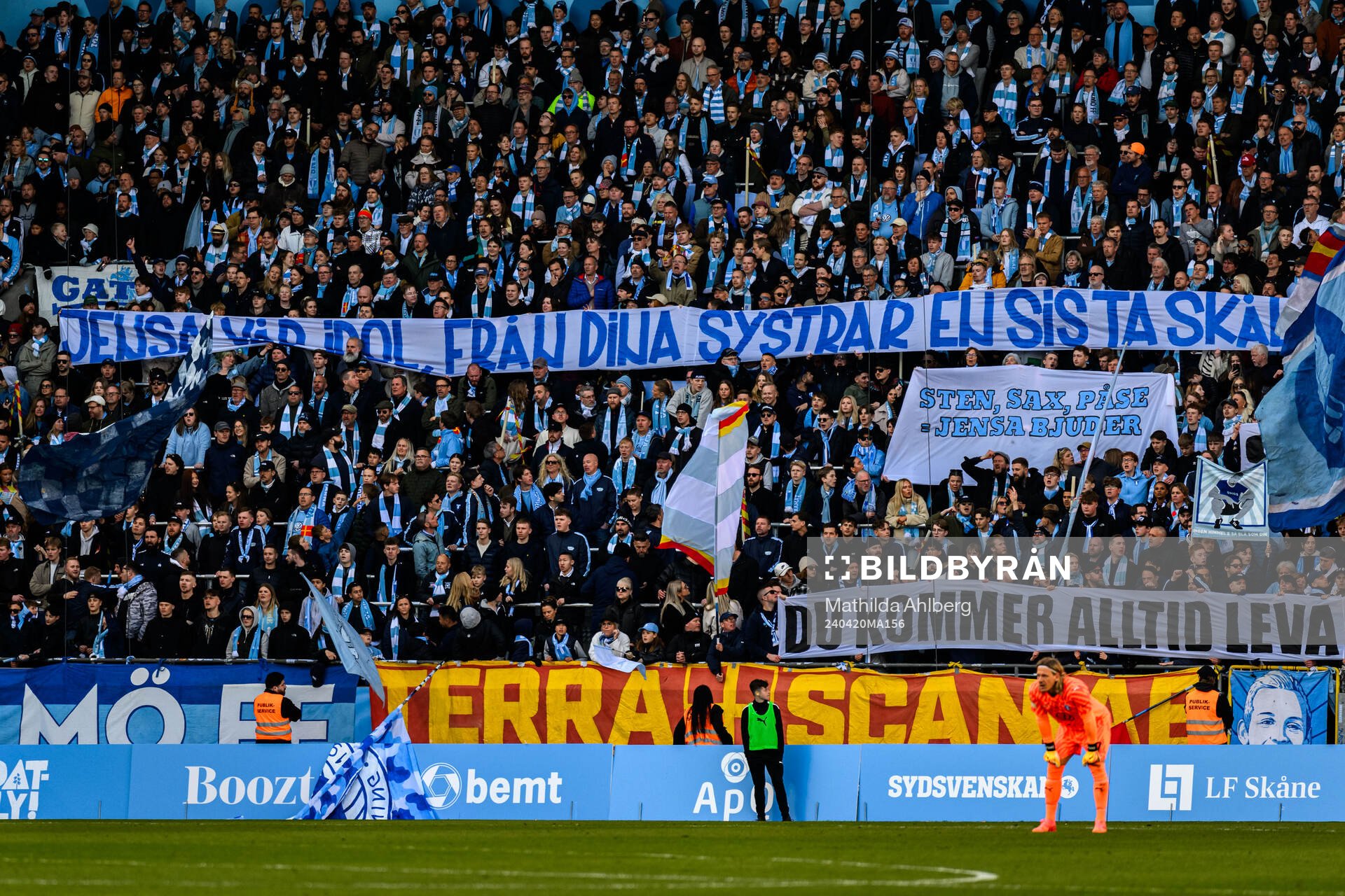under fotbollsmatchen i Allsvenskan mellan Malmö FF och