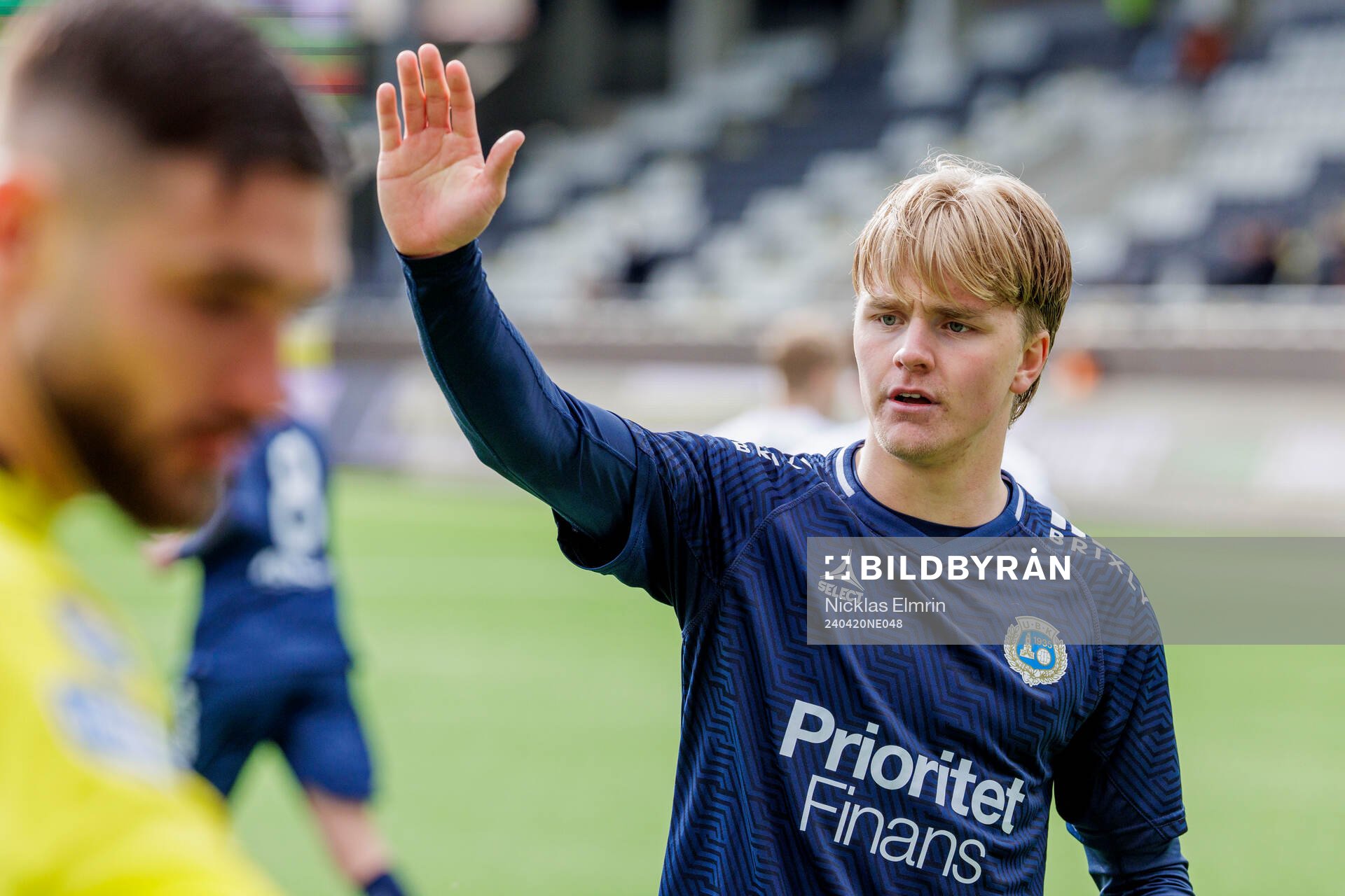 Utsiktens Sebastian Lagerlund under fotbollsmatchen i Superettan mellan Utsikten och GIF Sundsvall den 20 april 2024 i Göteborg. 