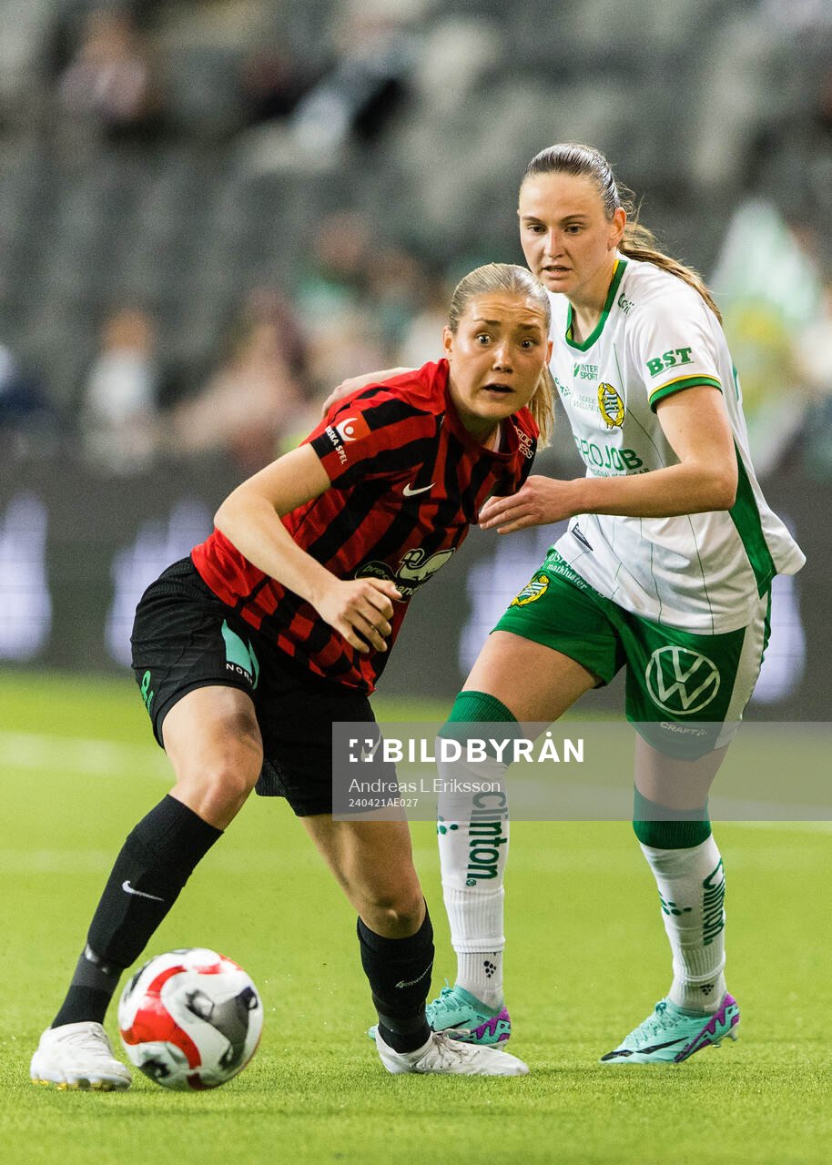 Brommapojkarnas Tuva Ölvestad och Hammarbys Vilde Hasund