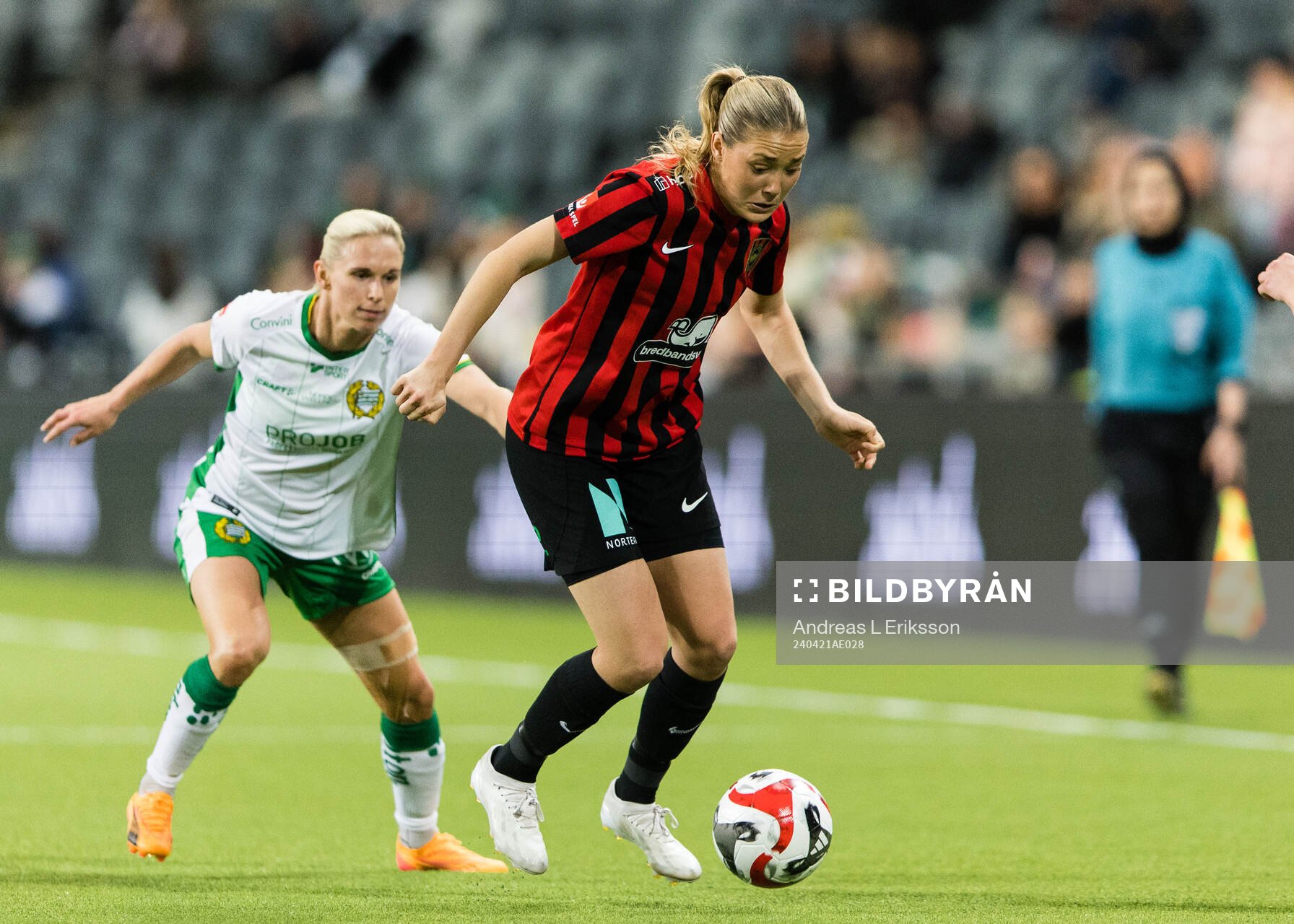 Hammarbys Jonna Andersson och Brommapojkarnas Tuva Ölvestad