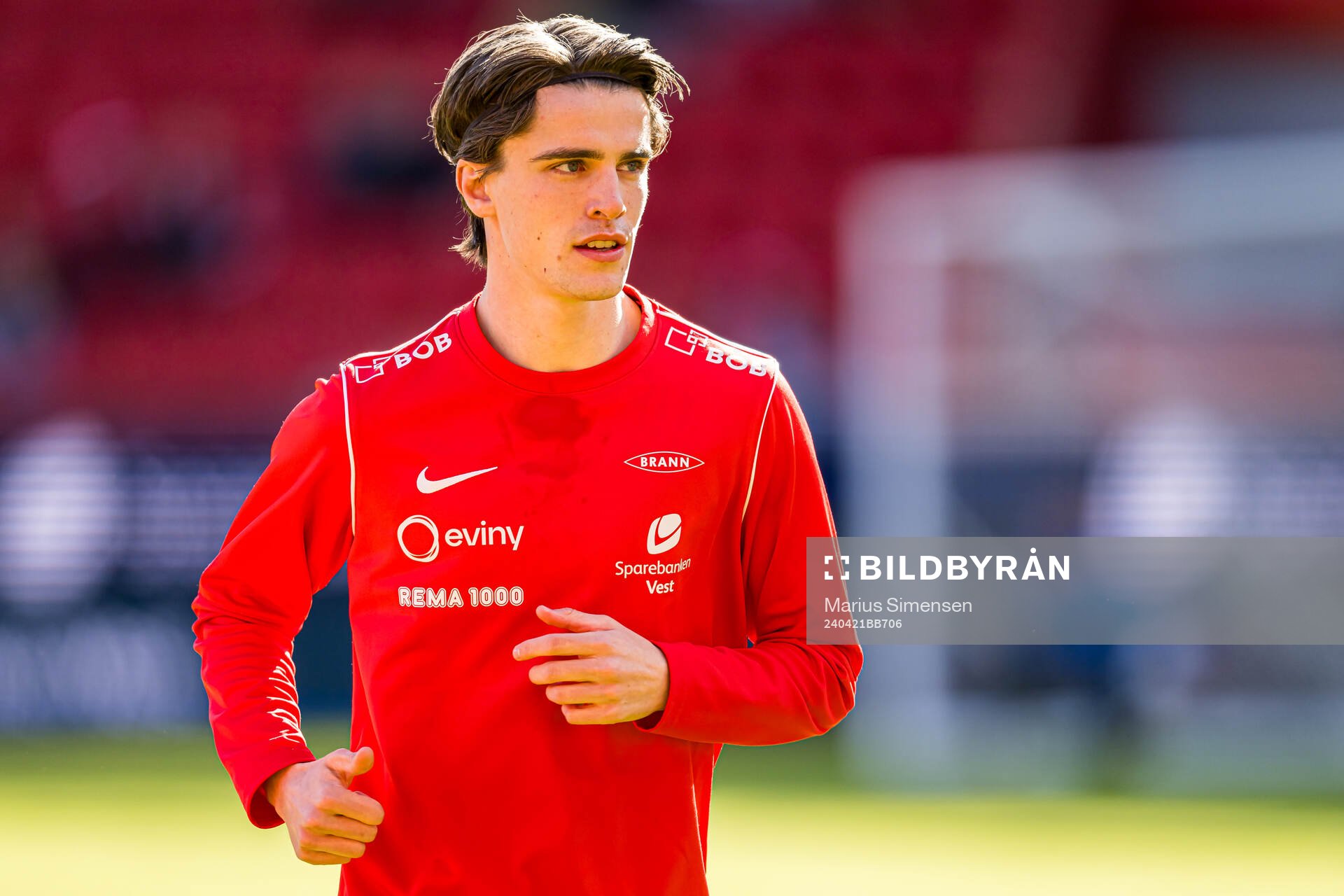 Ulrik Mathisen of Brann warms up