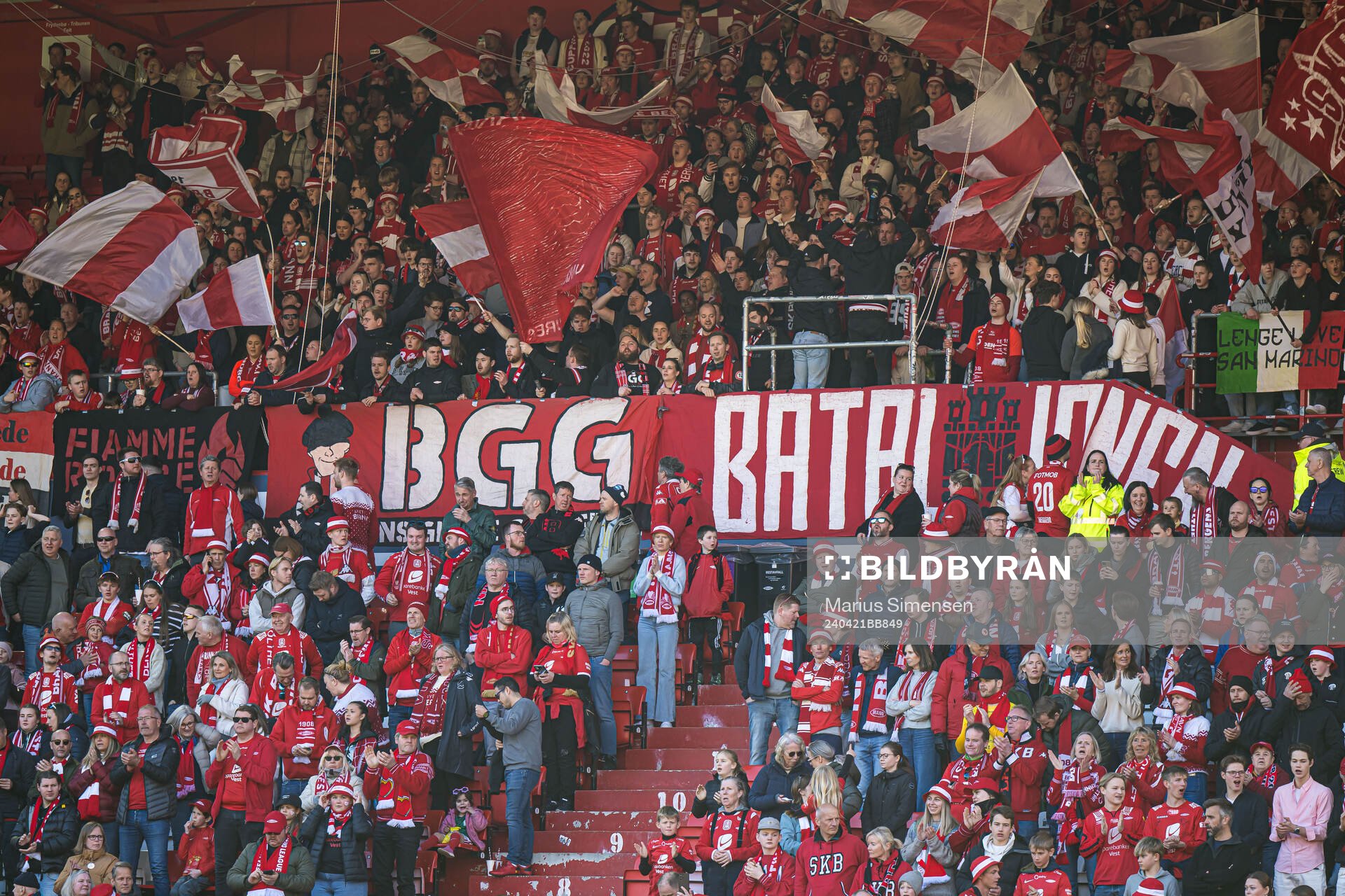 Spectators in the stands