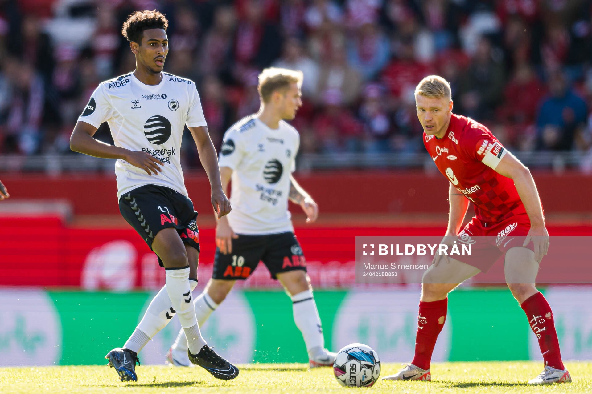 Faniel Tewelde of Odd during the Eliteserien match between Brann and Odd on April 21, 2024 in Bergen. 