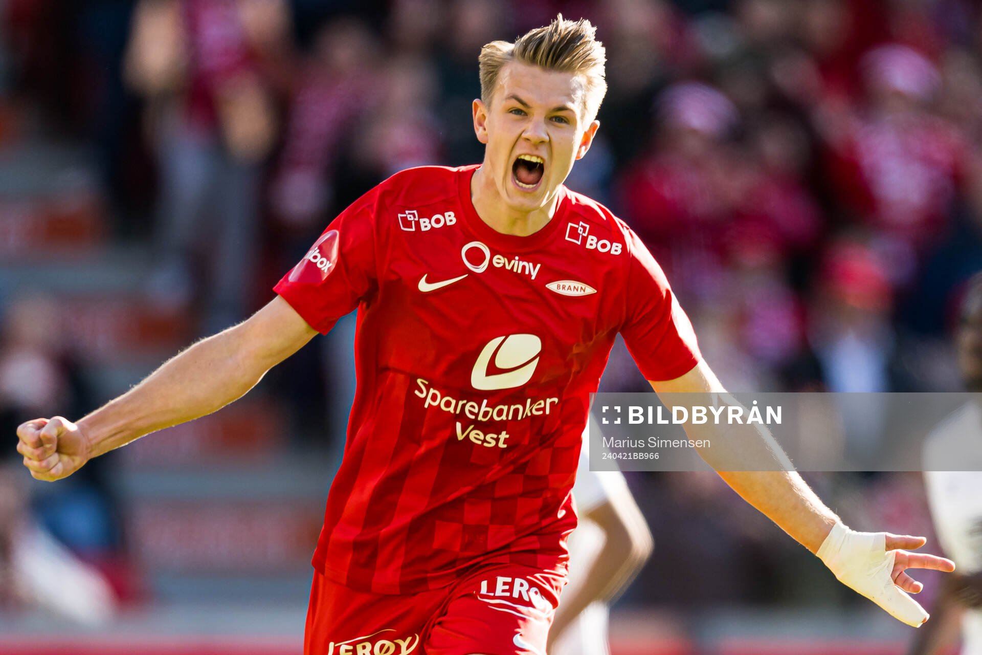 Emil Kornvig of Brann celebrates