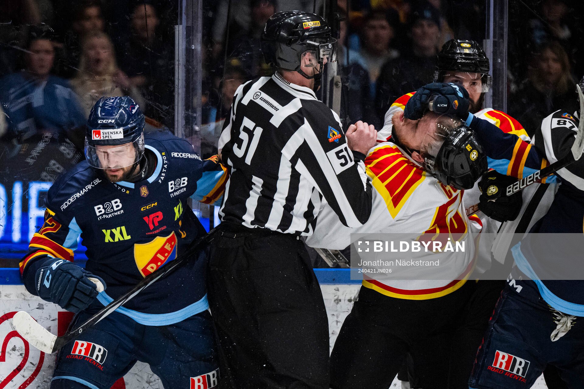 Djurgårdens Marcus Krüger och Brynäs Karlis Cukste