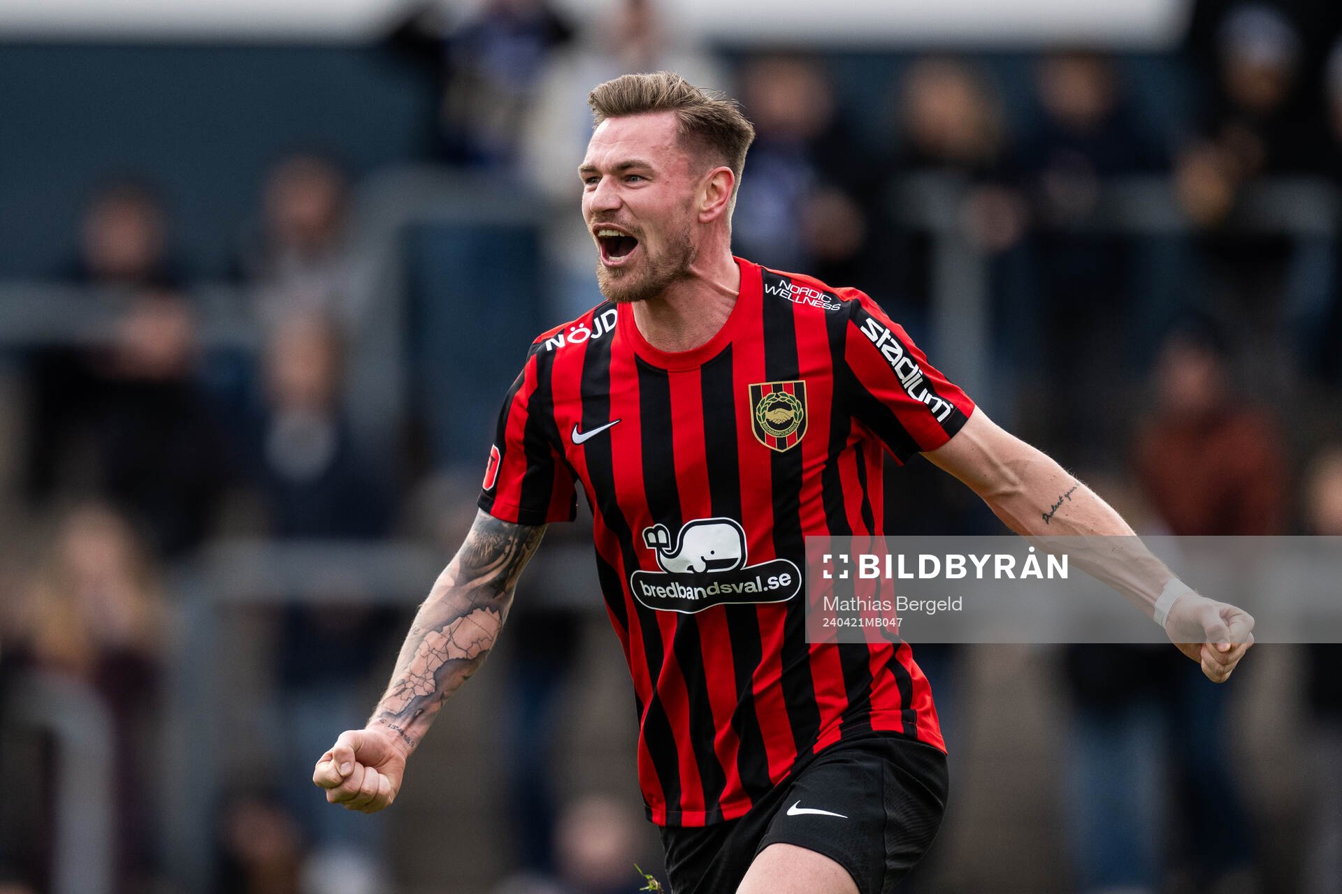 Brommapojkarnas Rasmus Örqvist jublar