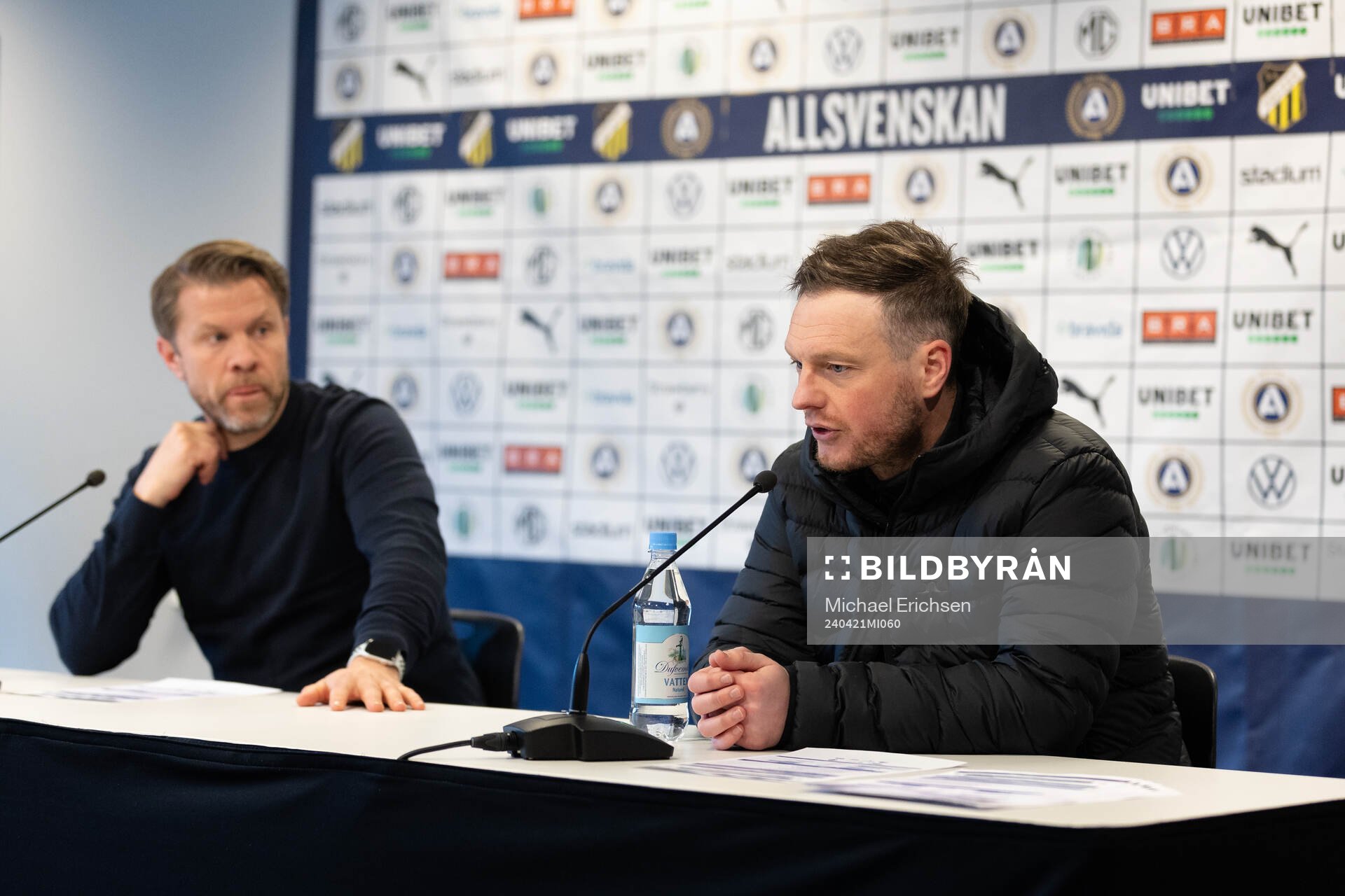 Hammarbys tränare Kim Hellberg och Häckens tränare Pål