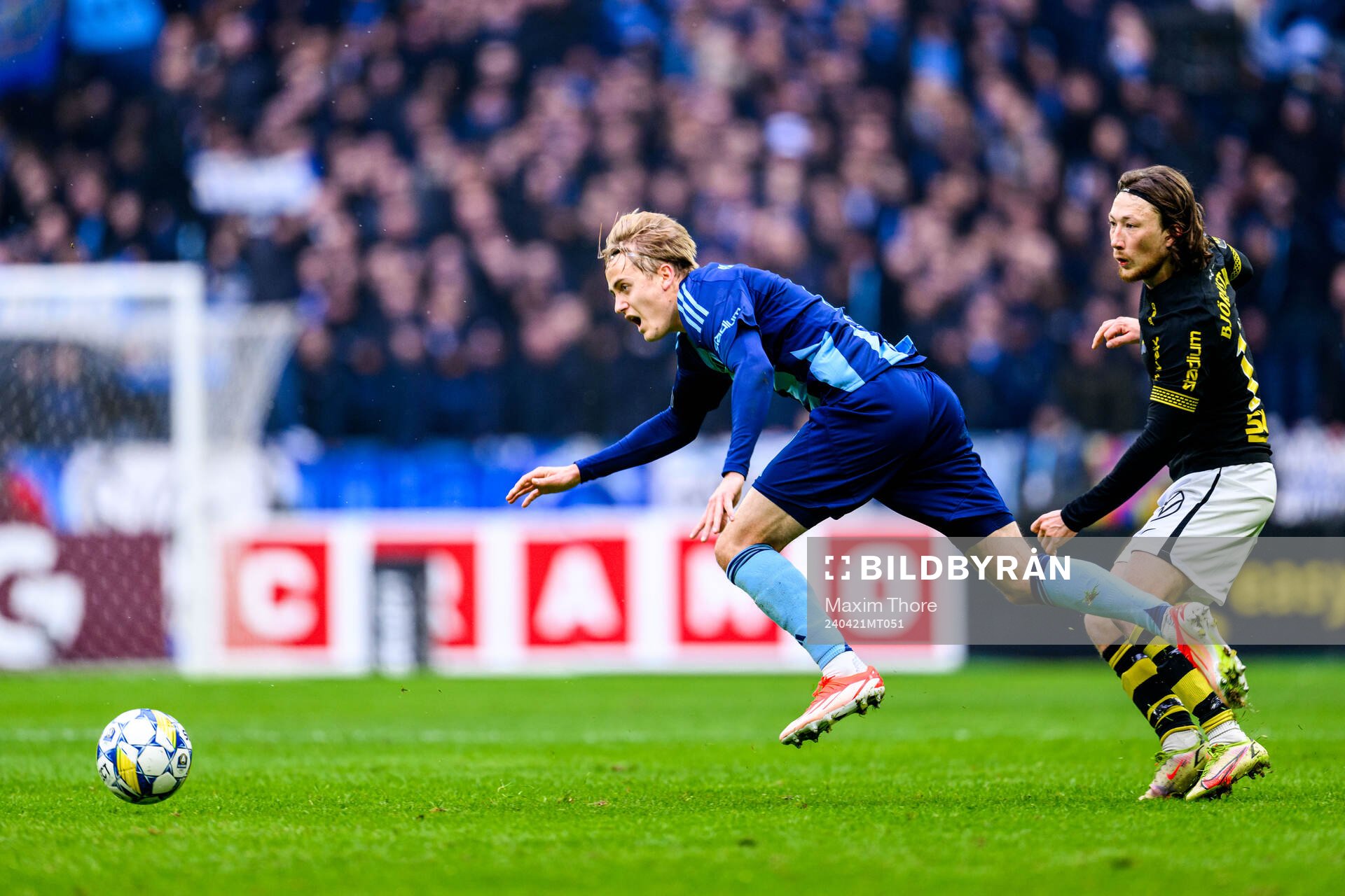 Djurgårdens Oskar Fallenius och AIKs Axel Björnström