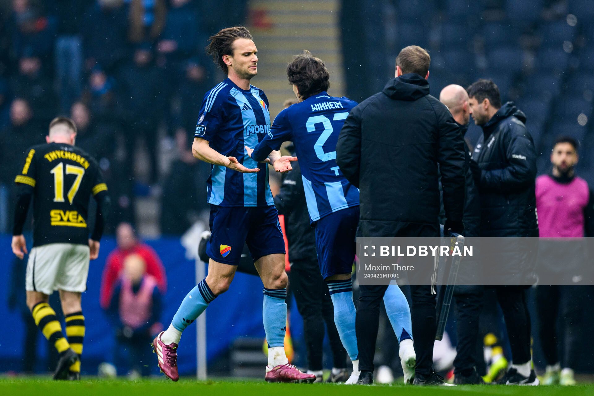 Djurgårdens Albin Ekdal och Gustav Wikheim